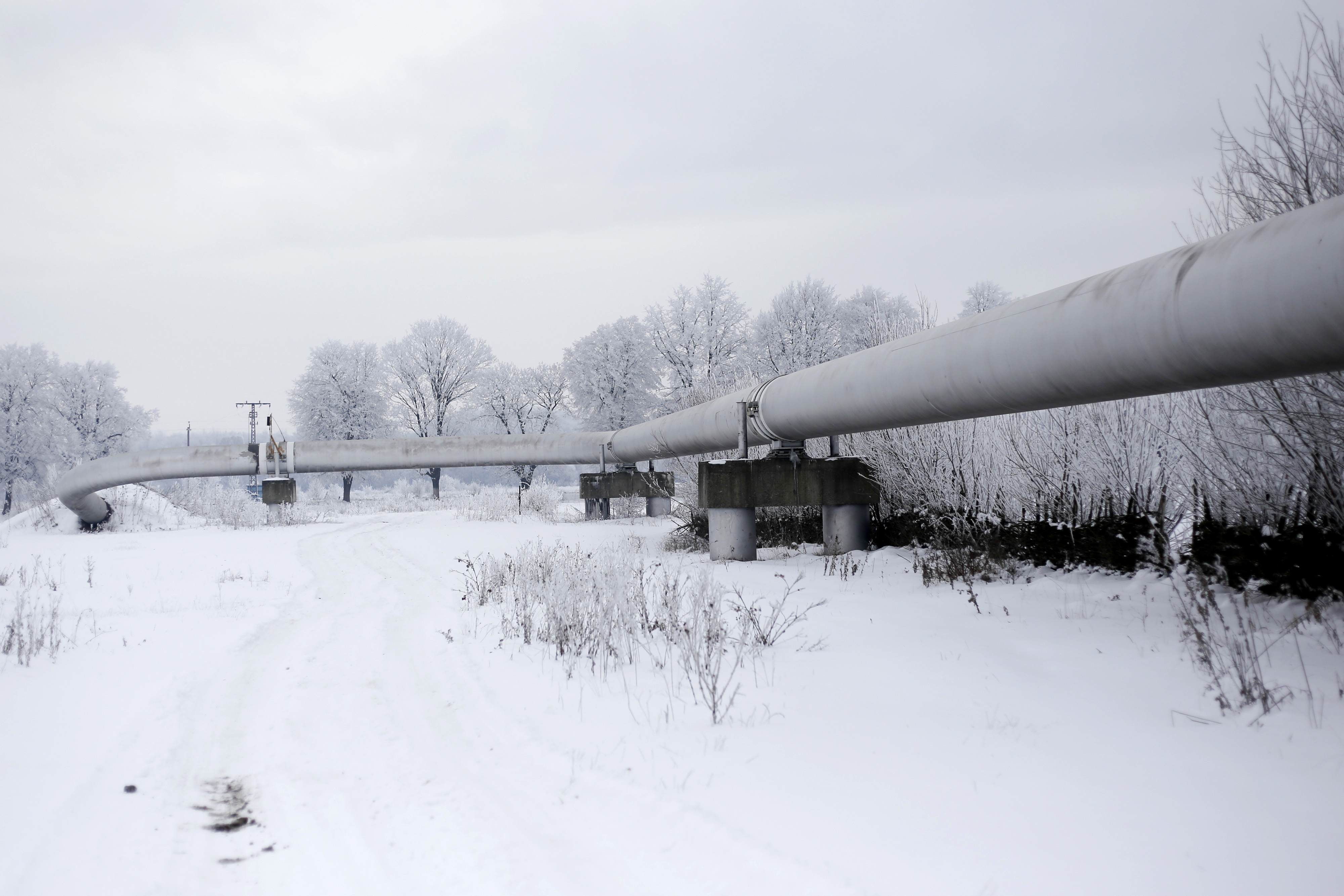 A section of the Trans-Siberian Pipeline - Russia's main natural gas export pipeline, on Thursday, Feb. 6, 2014. (Vincent Mundy—Bloomberg via Getty Images)