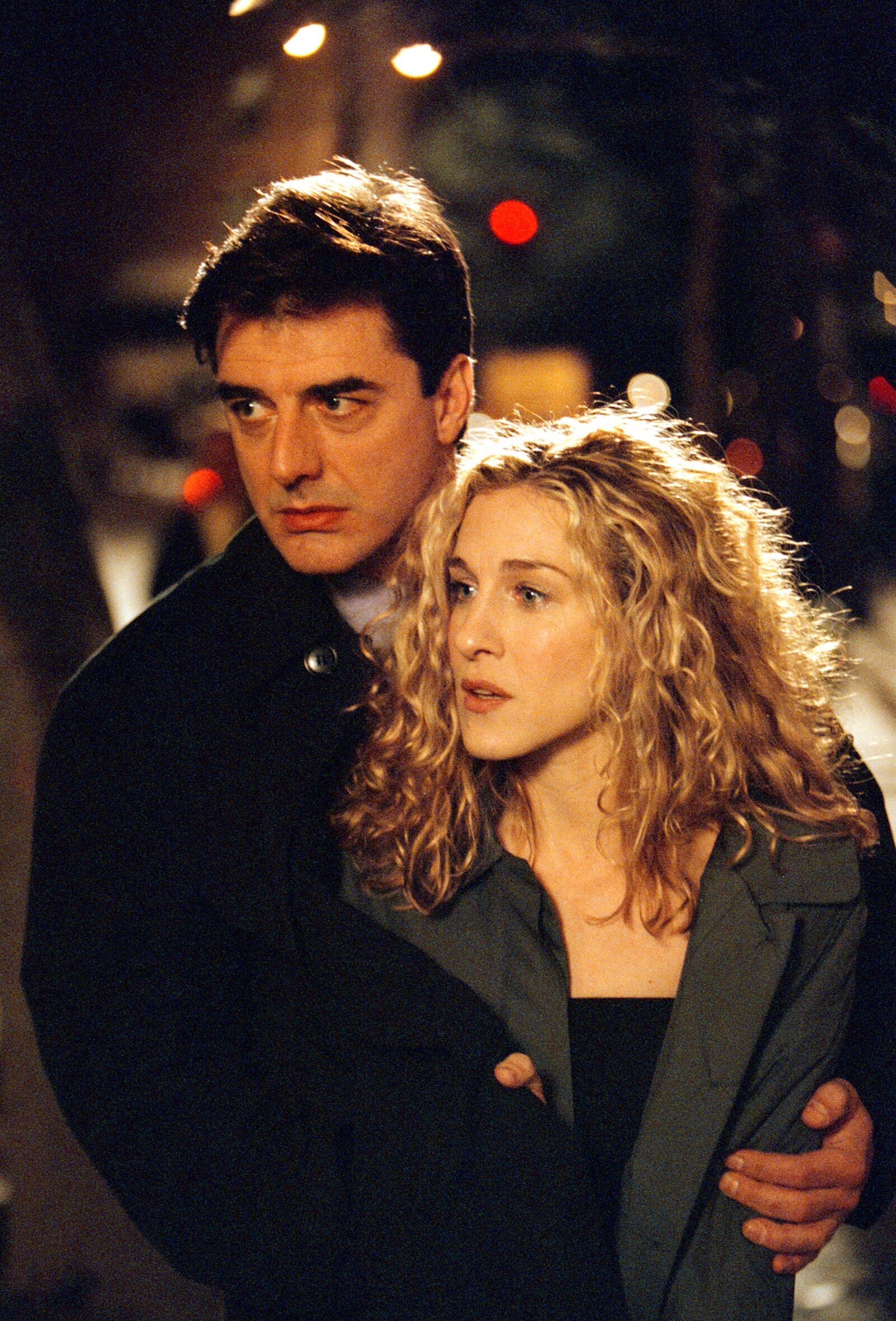 Actors Sarah Jessica Parker and Chris Noth on the set of "Sex and the City" (HBO/Getty Images)