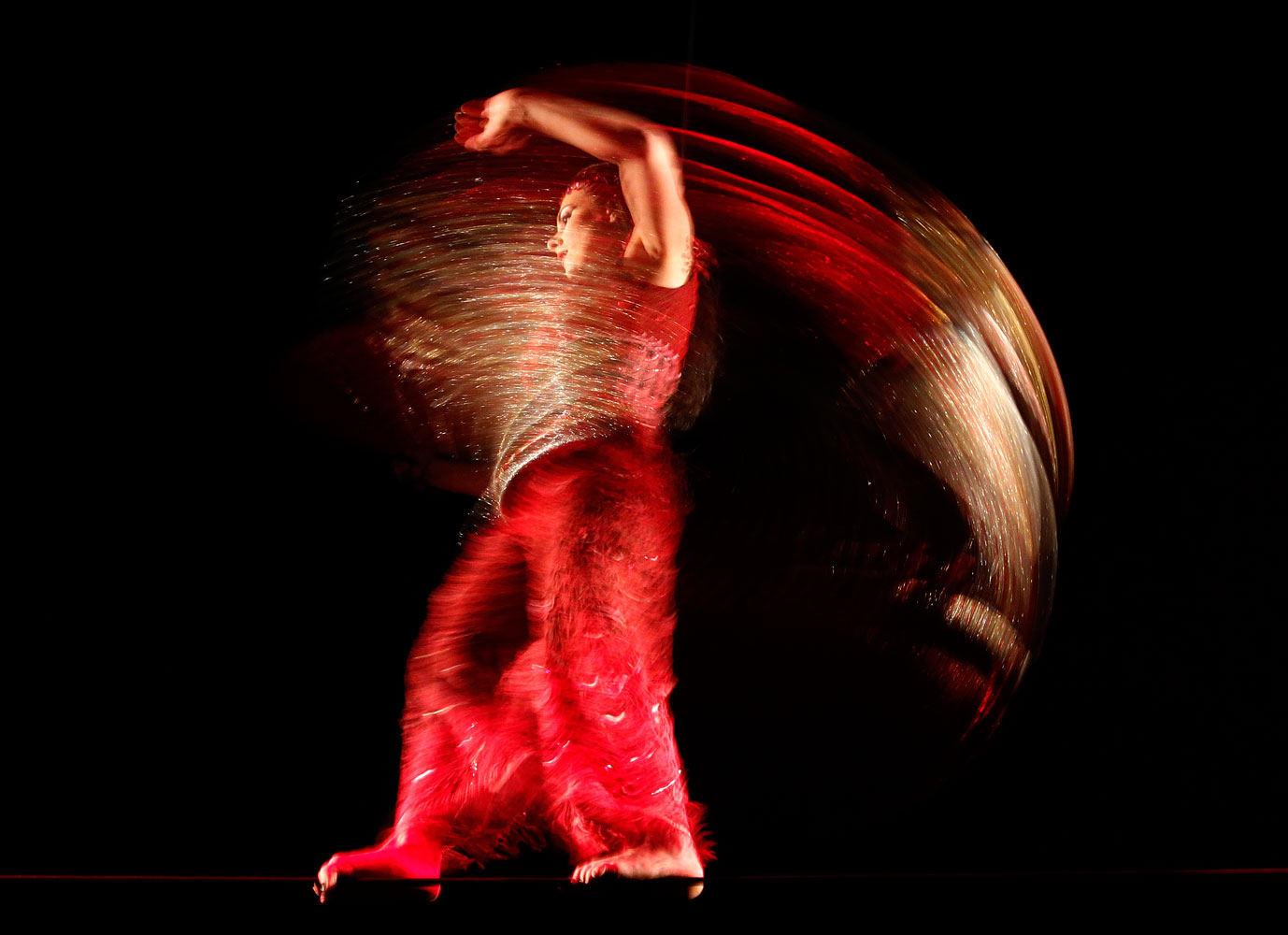 A member of the show "Corteo" by Canada's Cirque Du Soleil performs during a dress rehearsal in Valencia June 15, 2011.