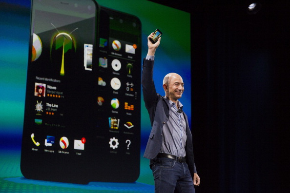 Amazon CEO Jeff Bezos unveils the new Fire Phone June 18, 2014. (Bloomberg&mdash;Bloomberg via Getty Images)