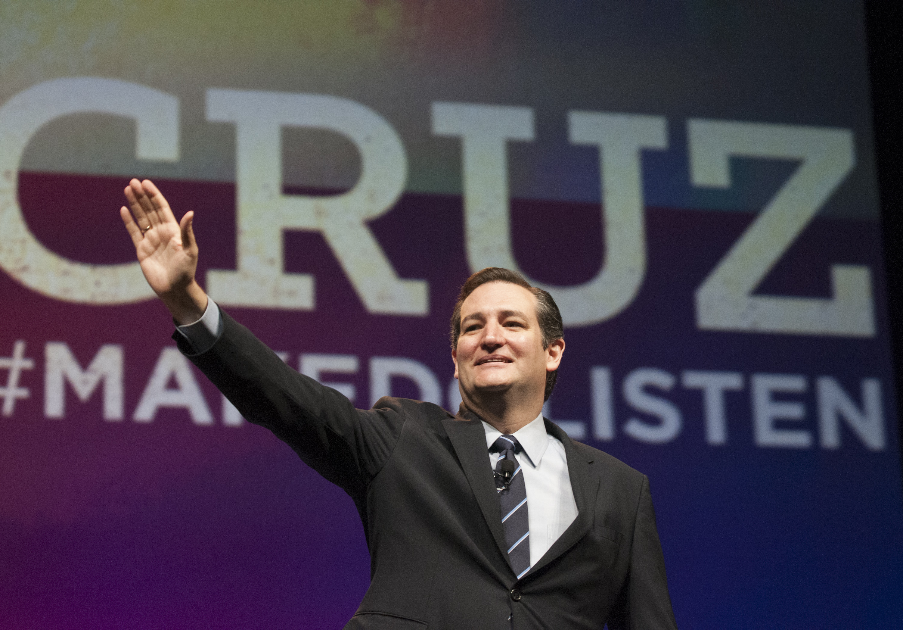 U.S. Sen. Ted Cruz promises delegates at the Texas GOP Convention in Fort Worth, Texas on June 6, 2014 to lead a conservative revolution unseen since the days of Ronald Reagan. (Rex C. Curry—AP)