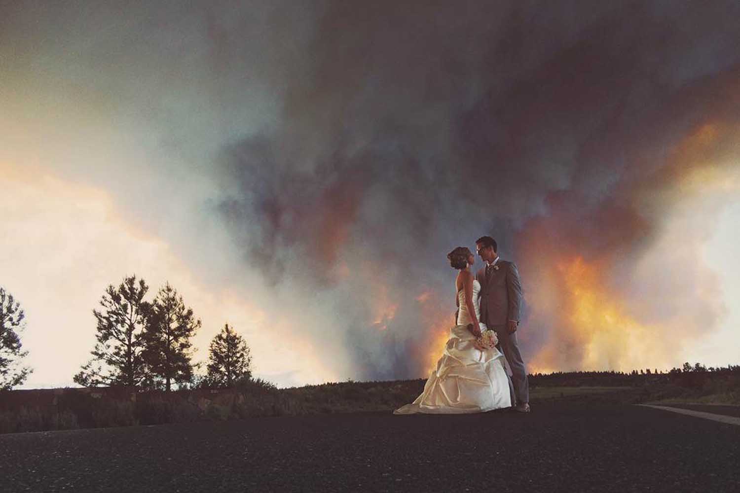 Wildfire Wedding Photo