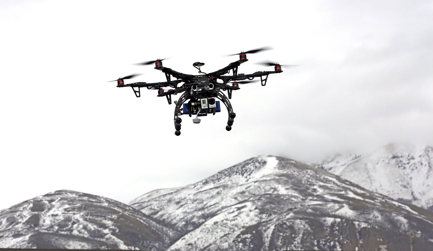 A drone is flown during a demonstration, in Brigham City, Utah, on Feb. 13, 2014 (Rick Bowmer—AP)