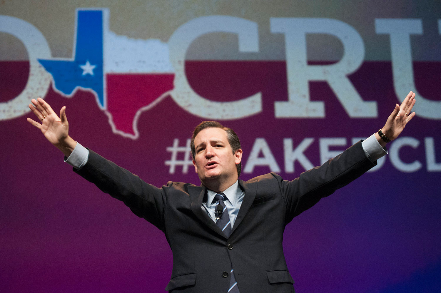 U.S. Sen. Ted Cruz address delegates at the Texas GOP Convention in Fort Worth, Texas, June 6, 2014. (Rex C. Curry—AP)