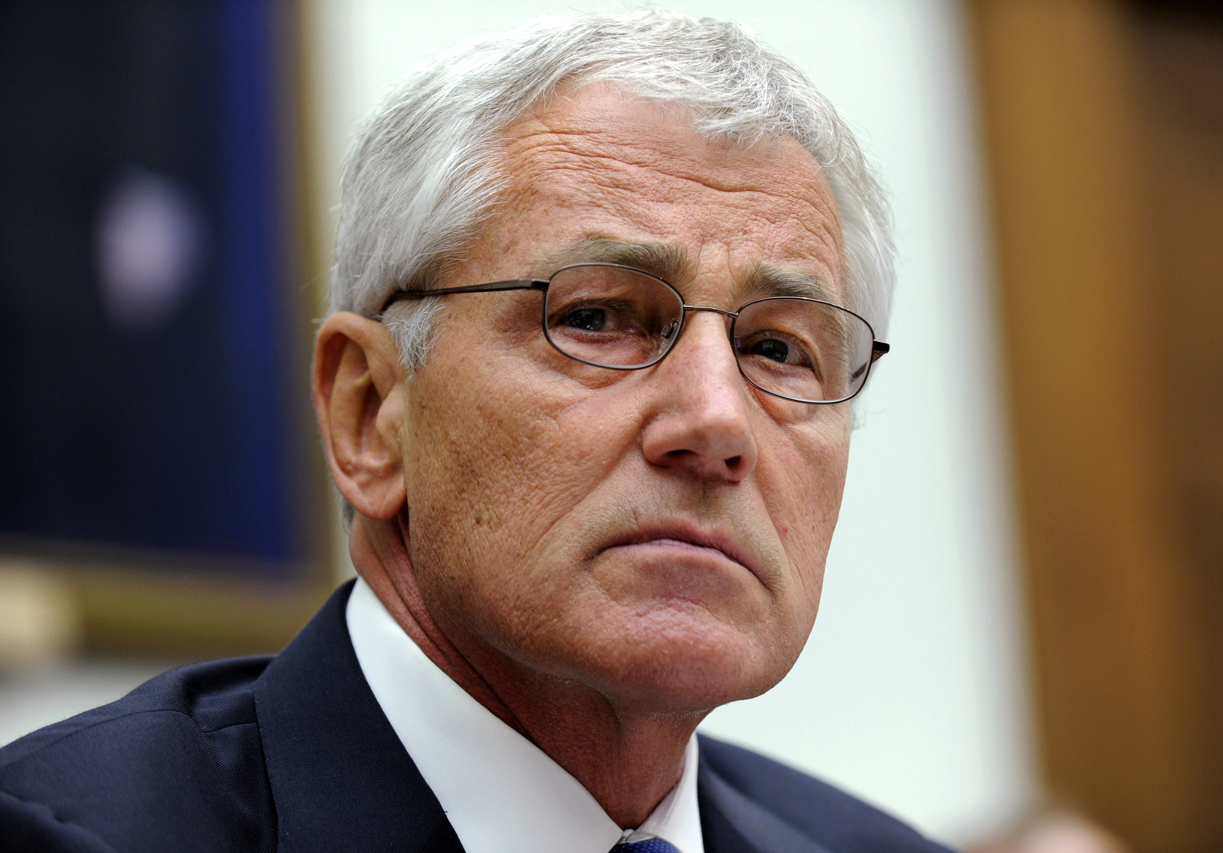 Defense Secretary Chuck Hagel listens to opening statements prior to testifying on Capitol Hill in Washington, June 11, 2014. (Susan Walsh—AP)