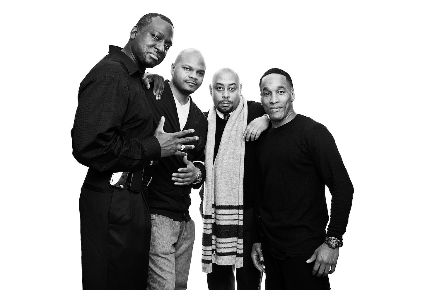 Four of the Central Park 5, Yusef Salaam, Kevin Richardson, Raymond Santana, Korey Wise during an interview with TIME in 2013. (Jonathan D. Woods for TIME)
