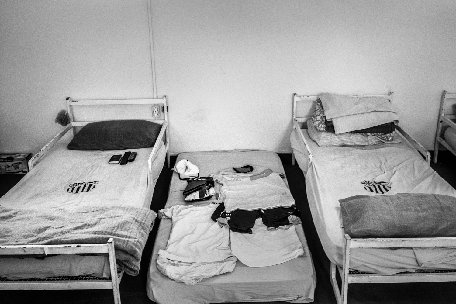 RIO DE JANEIRO, BRAZIL - MAY 2014: Commundal rooms where the Sao Cristovao Soccer players sleep and live after training. The Sao Cristovao Soccer Team is the older socer team in Brazil which was the team of the world famous player Ronaldo when he was a kid. Today it´s an important school for young talents who wants to be success professional players in Europe. (Photo by Sebastián Liste/ Reportage by Getty Images)