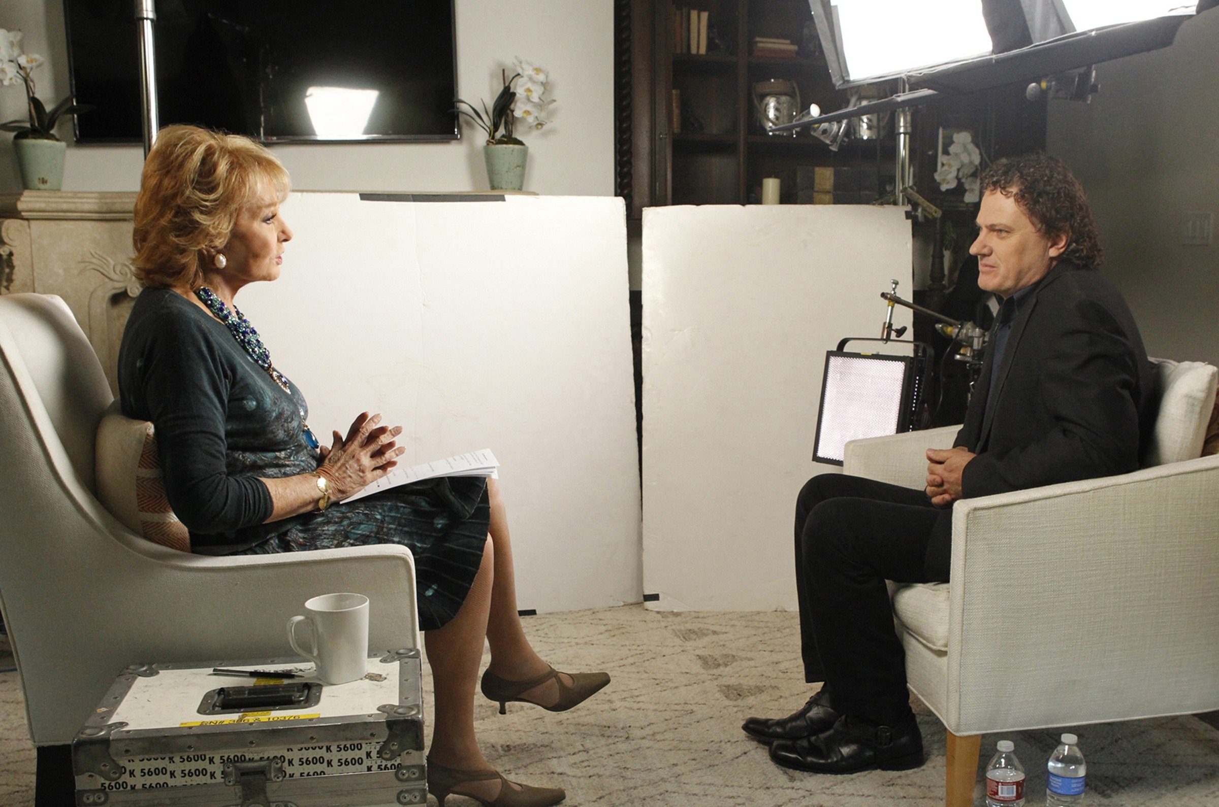 Barbara Walters is shown interviewing Peter Rodger, the father of Isla Vista shooter Elliot Rodger in Los Angeles