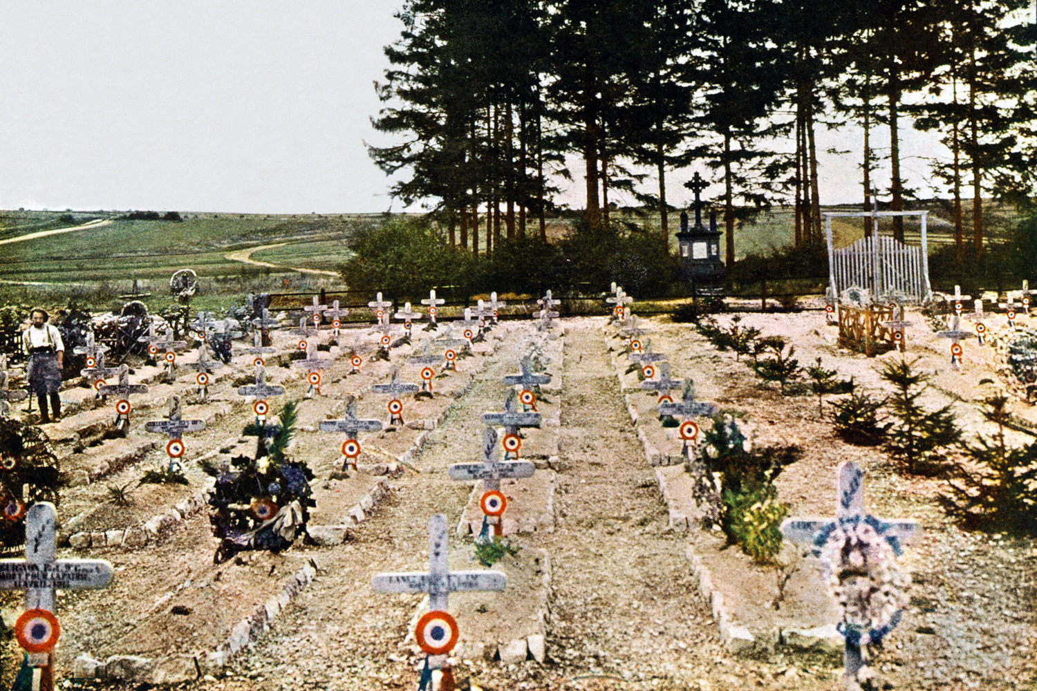 A French military cemetery at the Battle of Verdun on the Western Front, France, September 1916.