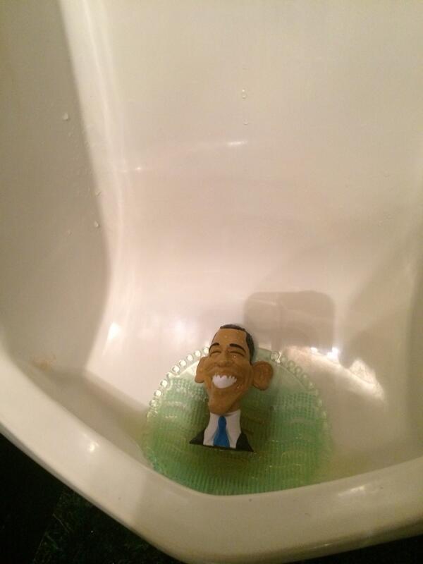 A urinal cake with President Barack Obama's likeness is seen in a urinal at the Faith &amp; Freedom Coalition's "Road to Majority" event in Washington on June 20, 2014. (Zeke Miller for TIME)