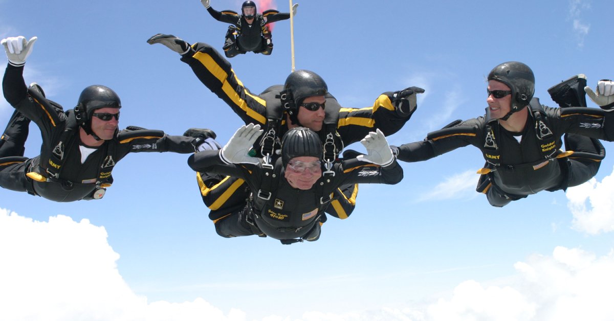 George H.W. Bush takes a skydive: Thats one way to 