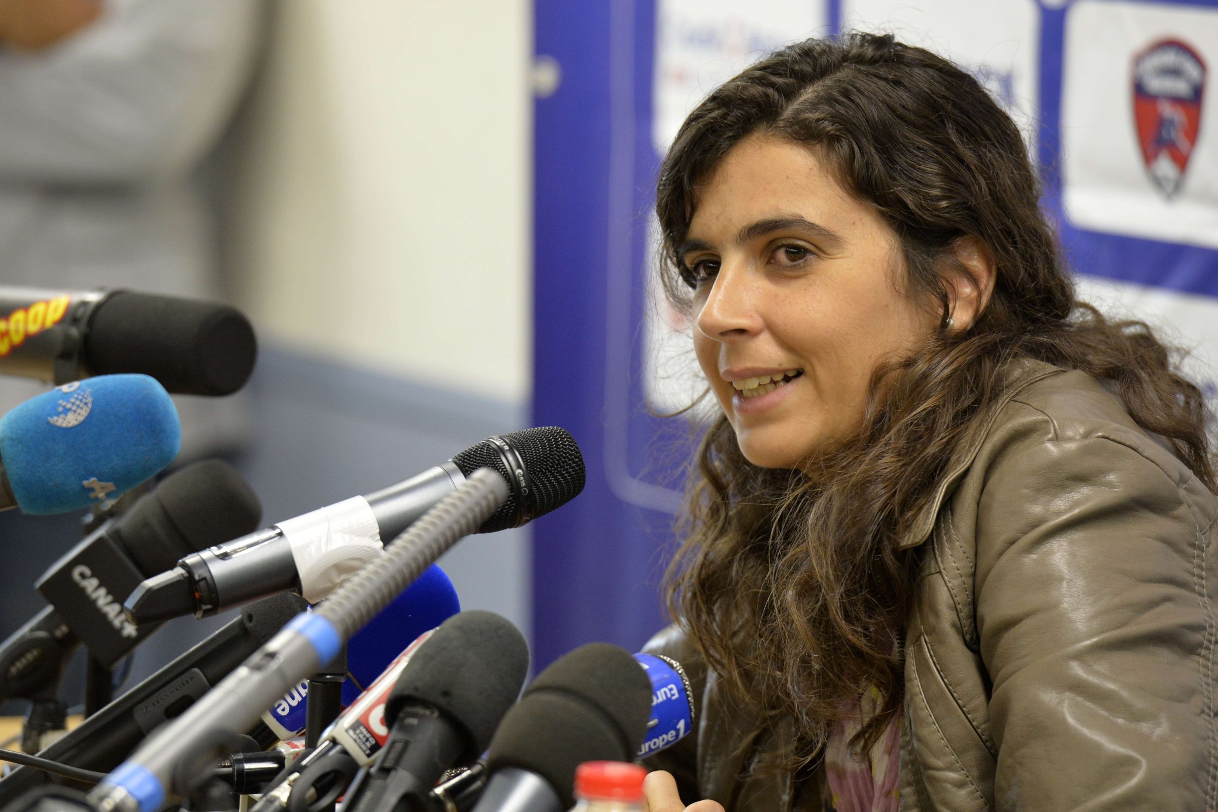 Portugal's Helena Costa speaks during a press conference on June 24, 2014 in Clermont-Ferrand, central France.