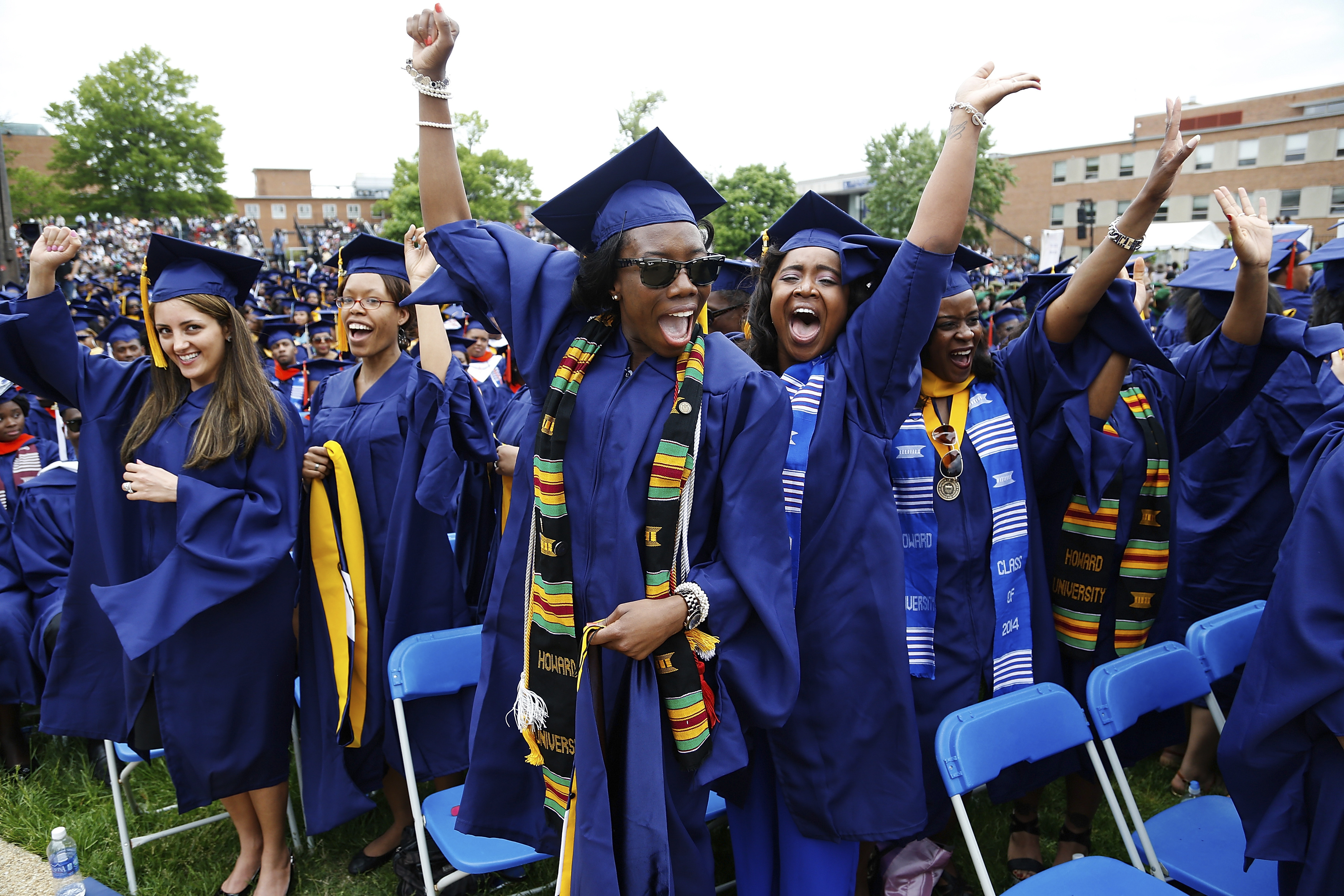 Graduates celebrate during the 2014 graduation ceremonies at Howard University, a well-known HBCU, in Washington on May 10, 2014. (Jonathan Ernst—Reuters)
