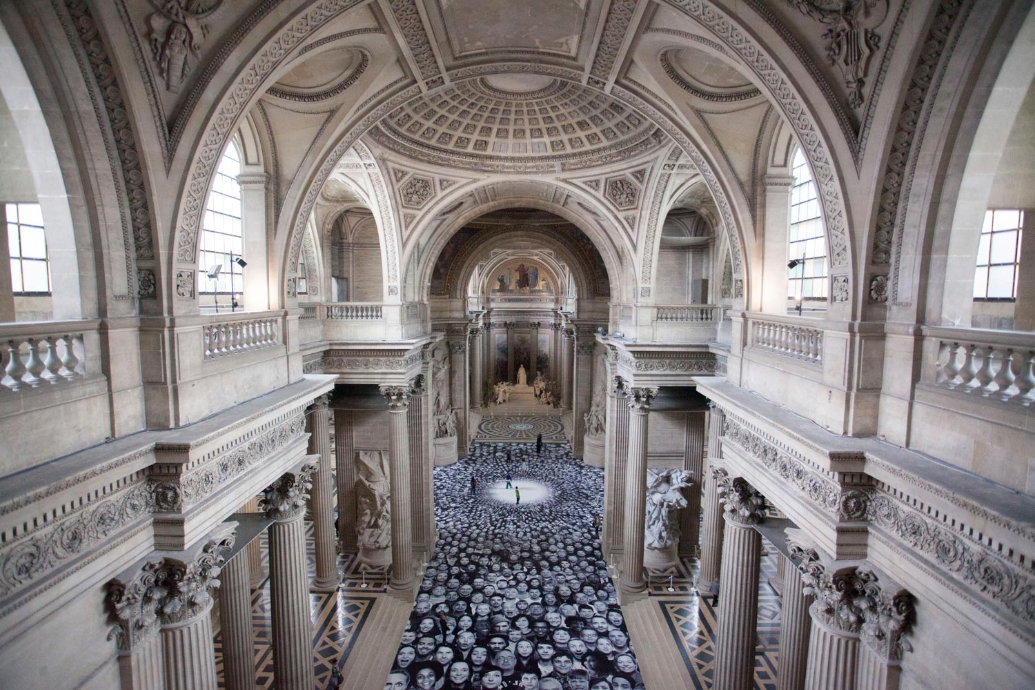 <em>JR installed more than 4,000 self-portraits in the Pantheon in Paris</em> (Lauren Fleishman for TIME)