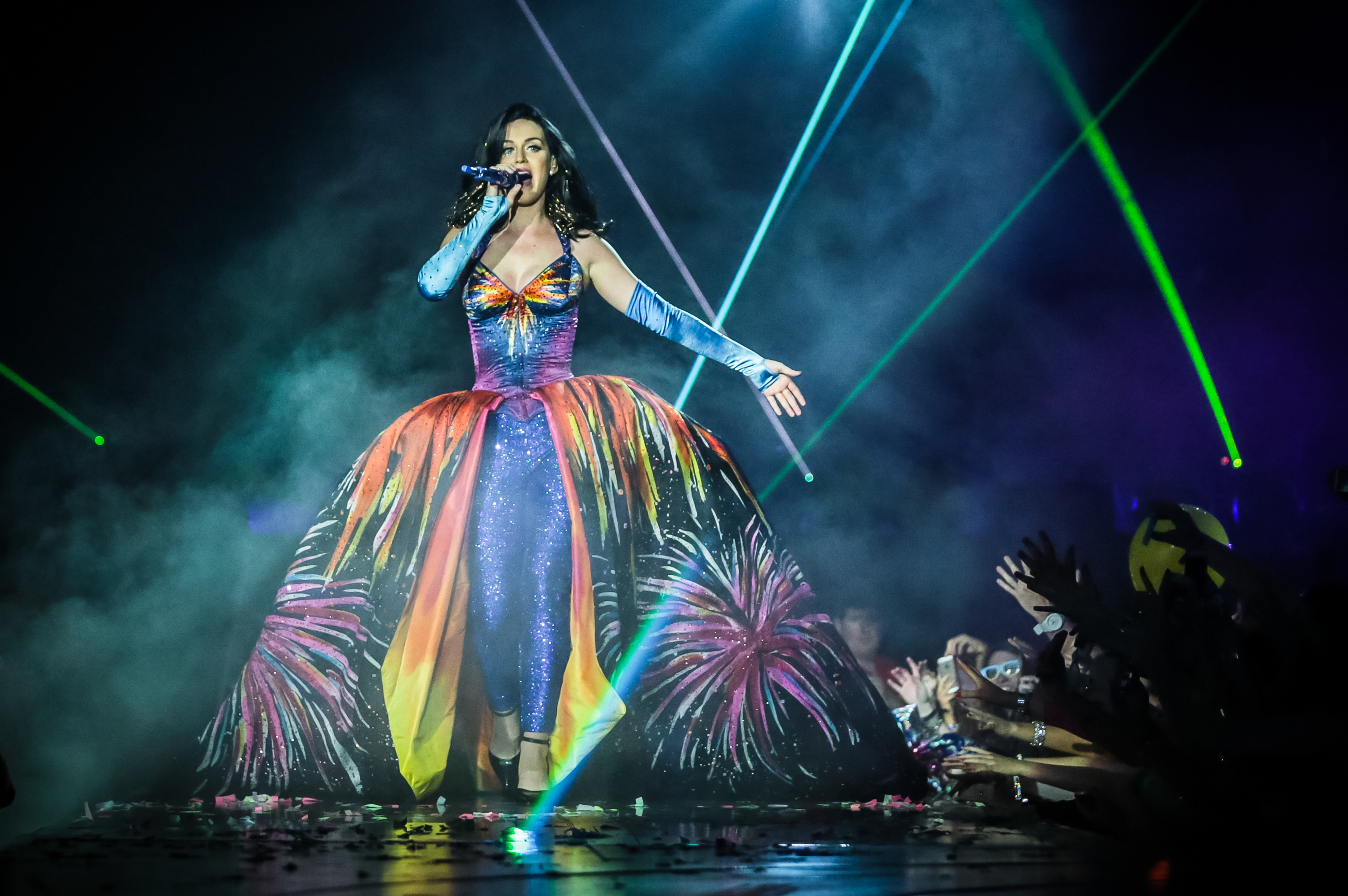 Katy Perry performs on stage on the second night of her Prismatic World Tour at Odyssey Arena on May 8, 2014 in Belfast, Northern Ireland. (Christie Goodwin—Getty Images)