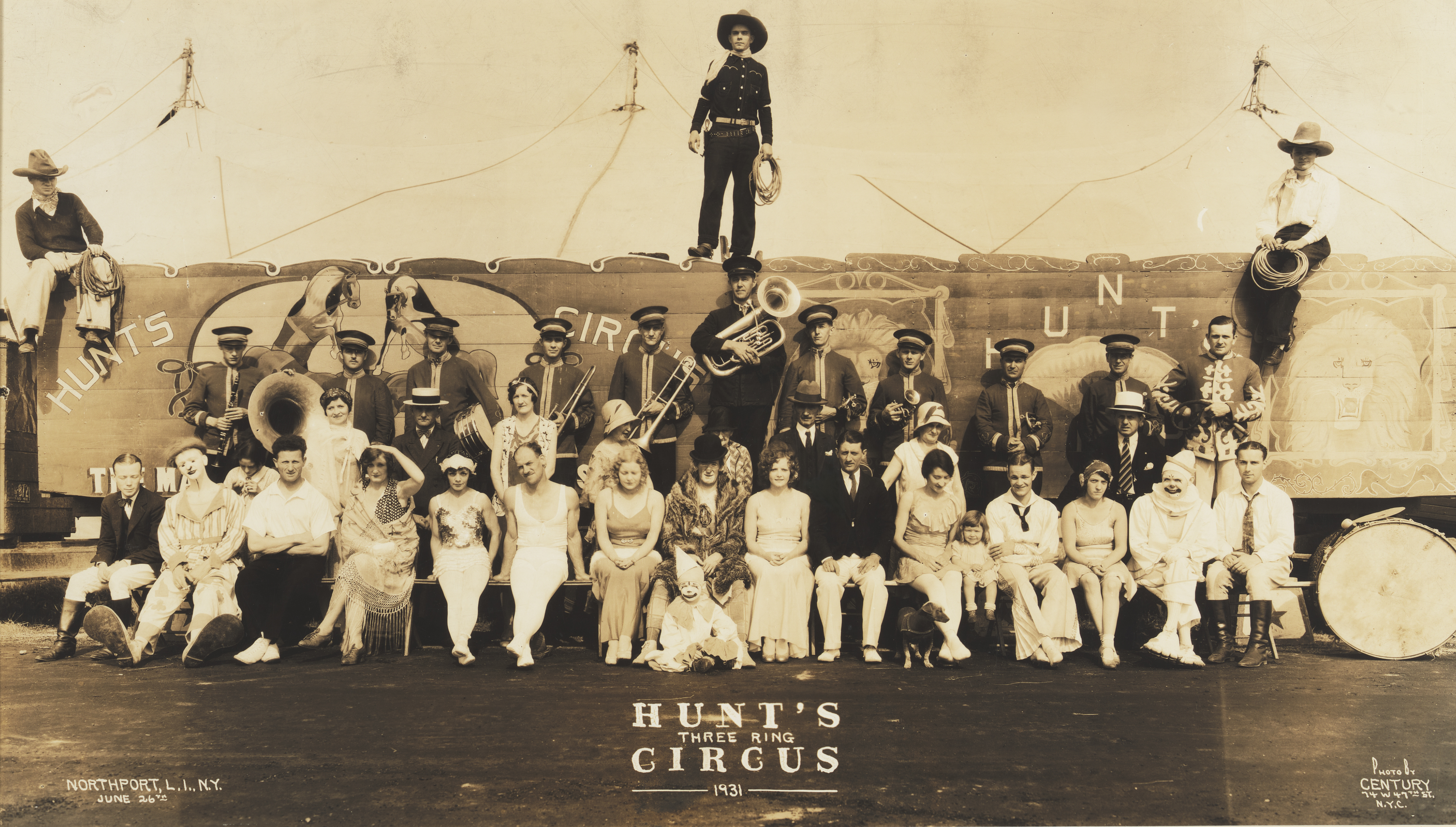 “Hunt’s Three Ring, Circus”, 1921, “Northport, LI, NY June 26th”,
                              “Photo by “Century 74 W. 47th St. NYC