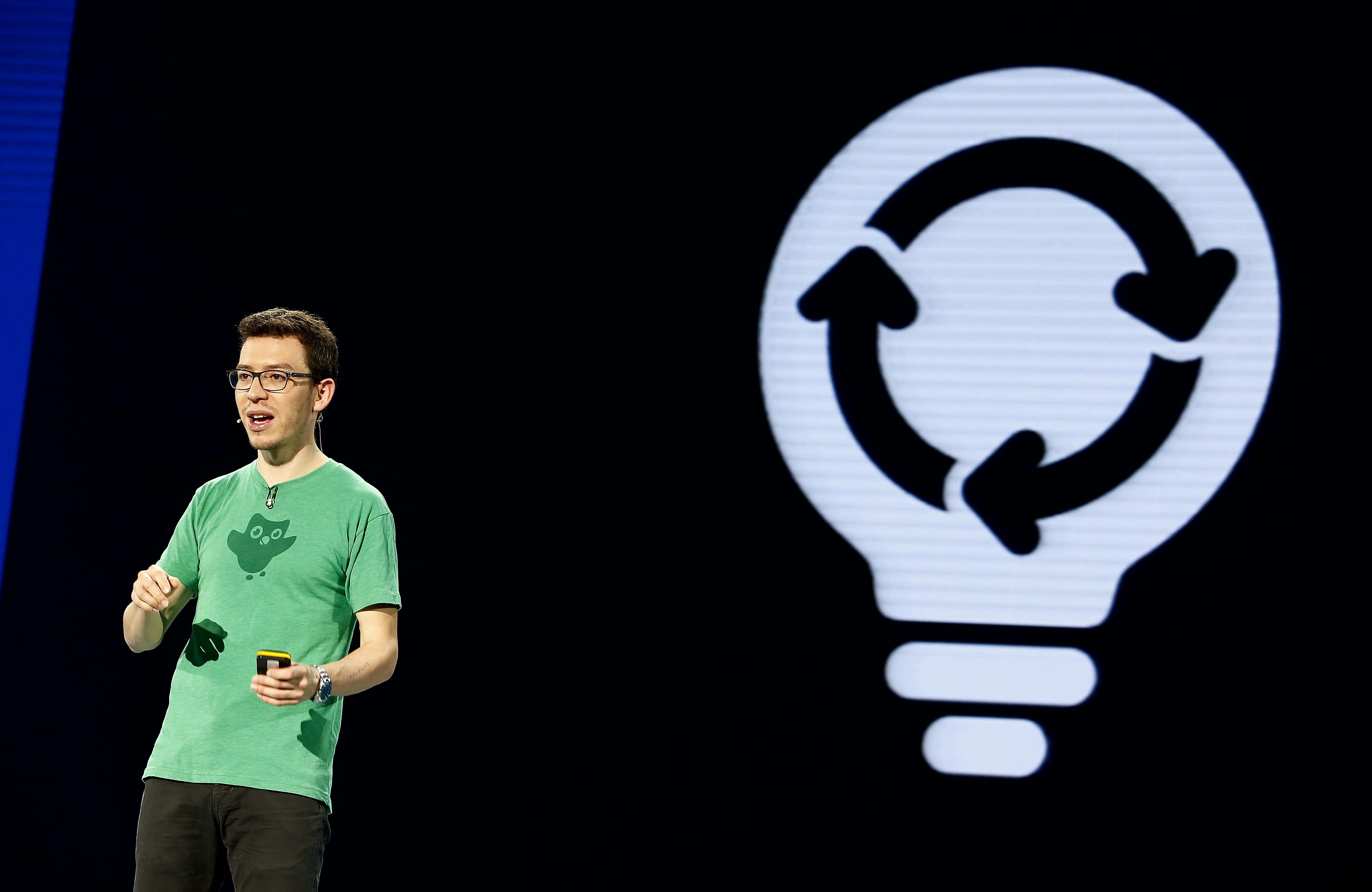 Guatemalan Luis von Ahn, Co-founder and CEO of Duolingo, and inventor of CAPTCHA and reCAPTCHA, speaks about 'The Beginning of New TIME: Key 2, Capture' during the opening ceremony of the Seoul Digital Forum in Seoul, South Korea on May 21, 2014. (Jeon Heon Kyun—EPA)