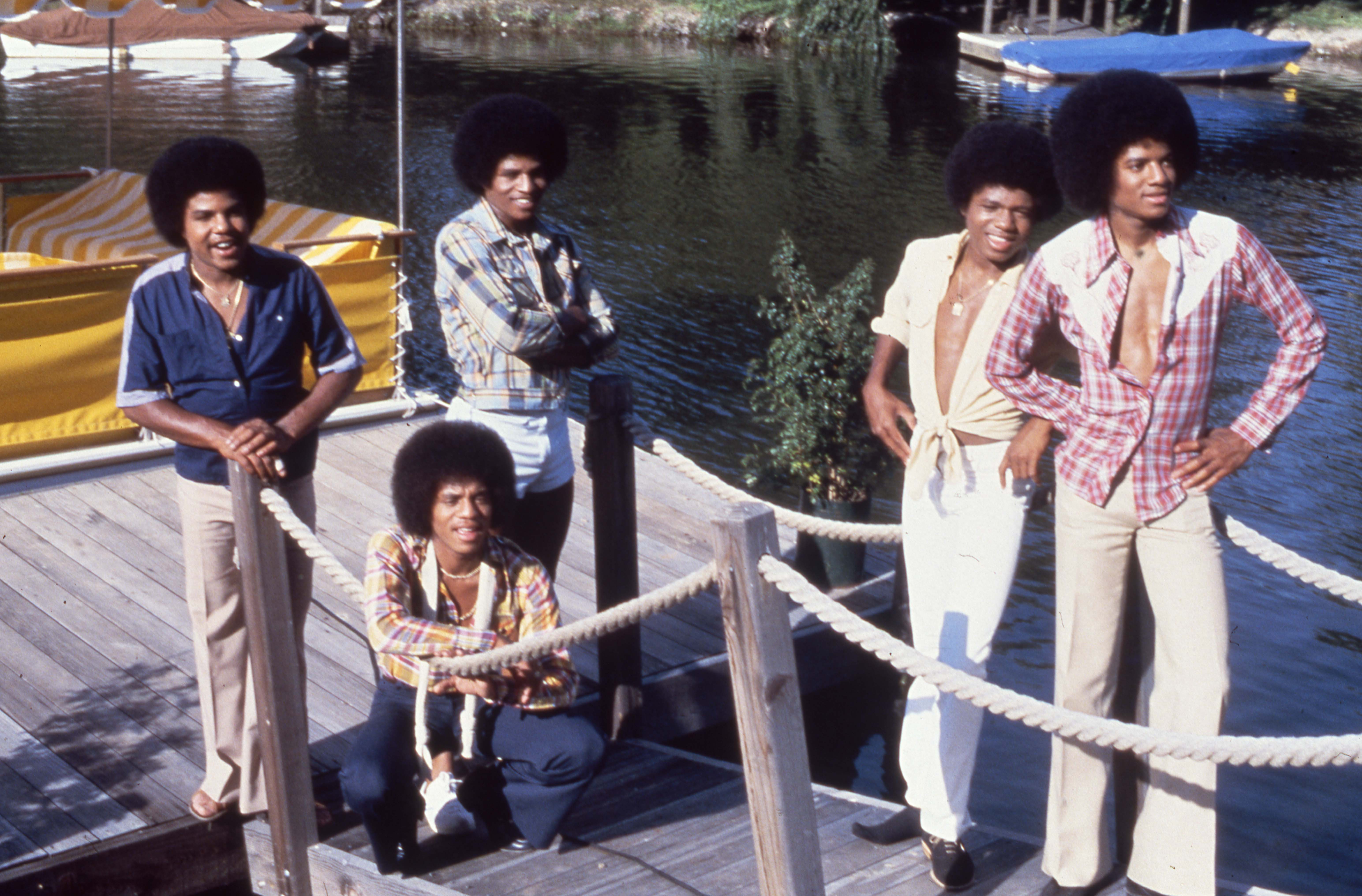 Michael Jackson and his brothers vacationing together circa 1974.