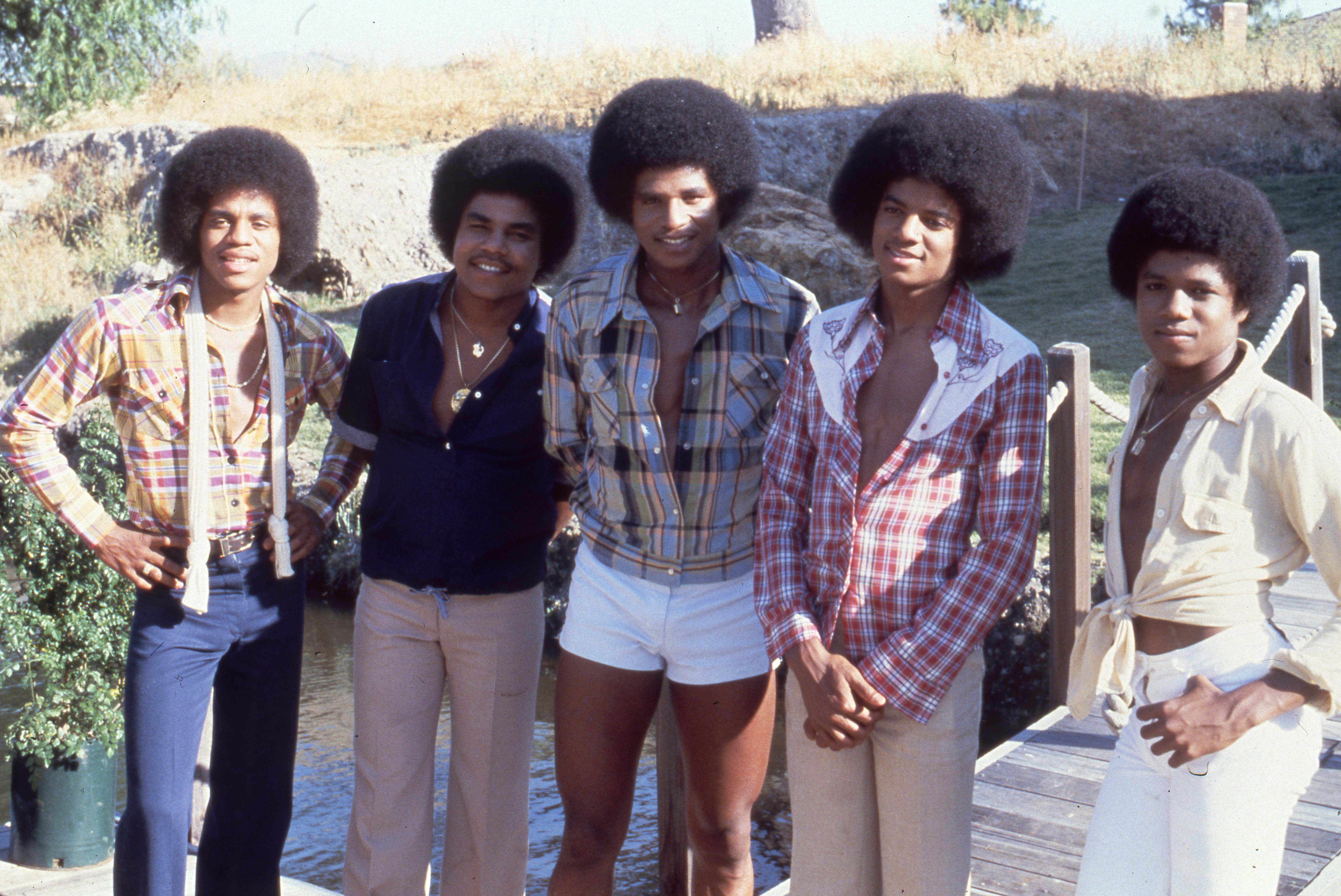 Michael Jackson and his brothers vacationing together circa 1974.