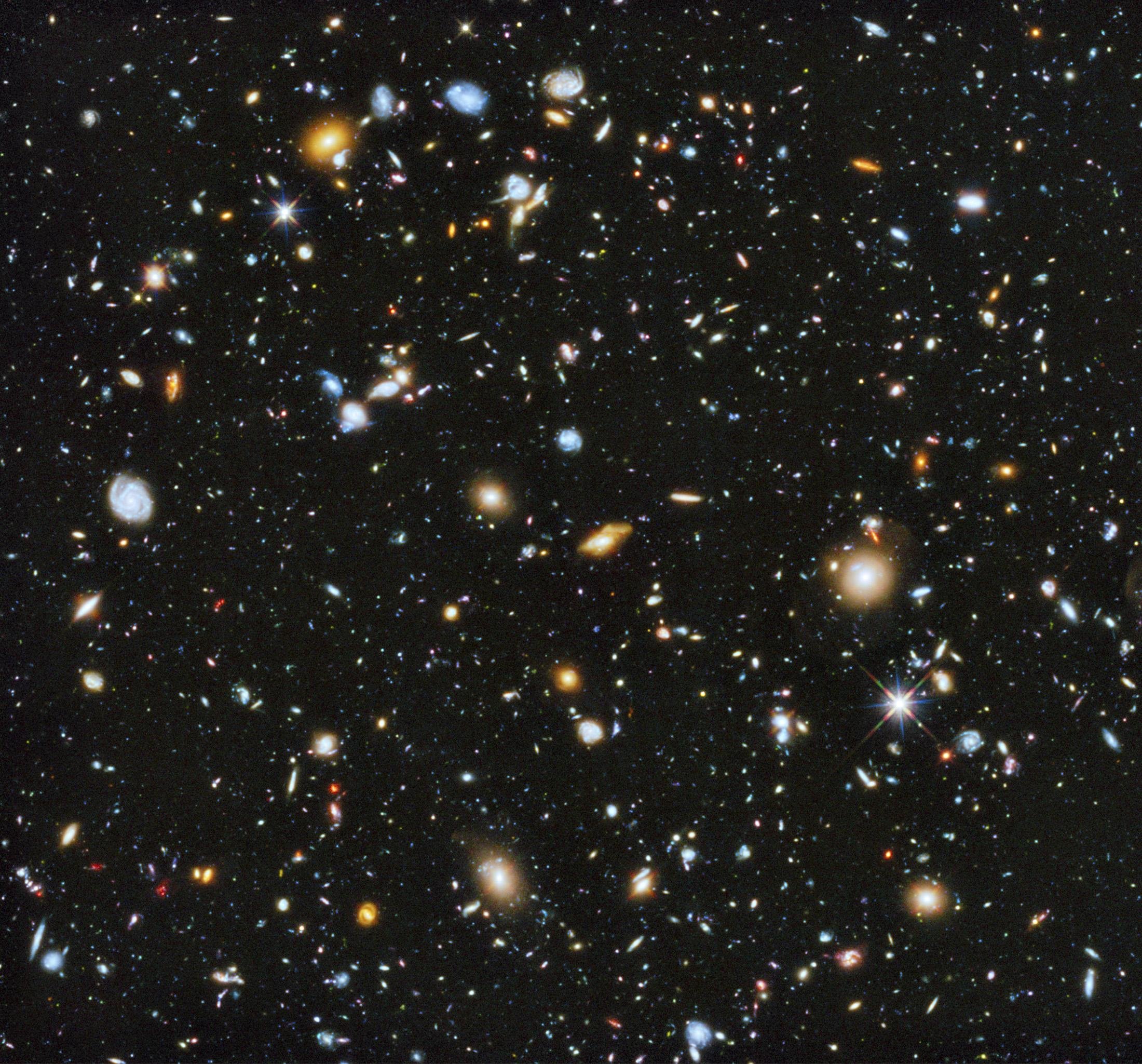 A composite of separate exposures taken in 2003 to 2012 with Hubble's Advanced Camera for Surveys and Wide Field Camera 3 of the evolving universe is shown in this image released on June 3, 2014. (NASA/Reuters)