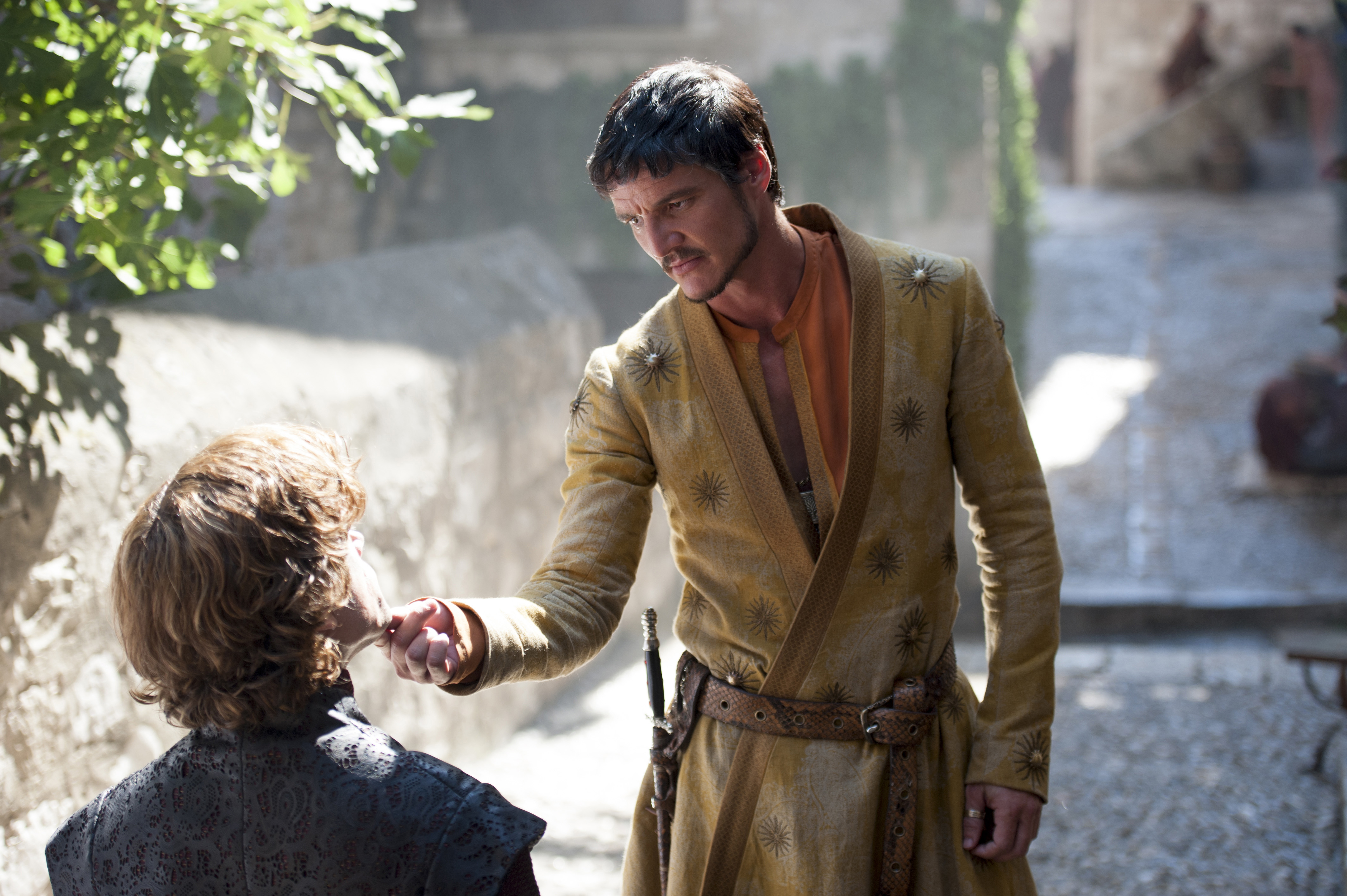 Oberyn Martell (Pedro Pascal) shares a moment with Tyrion (Peter Dinklage). (Macall B. Polay / HBO)
