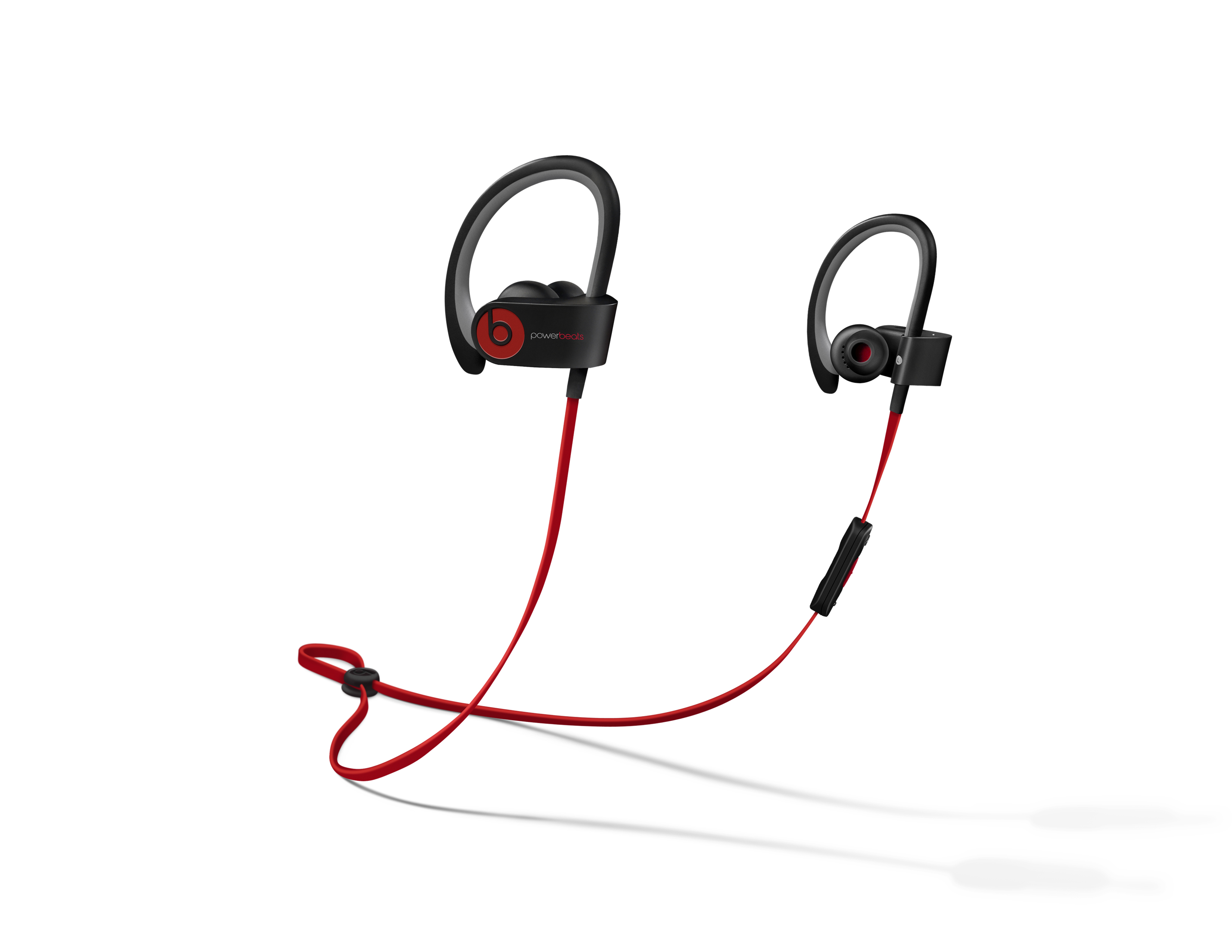A pair of red Powerbeats2 Wireless earphones, which were released on Thursday. (Courtesy of Beats Electronics.)