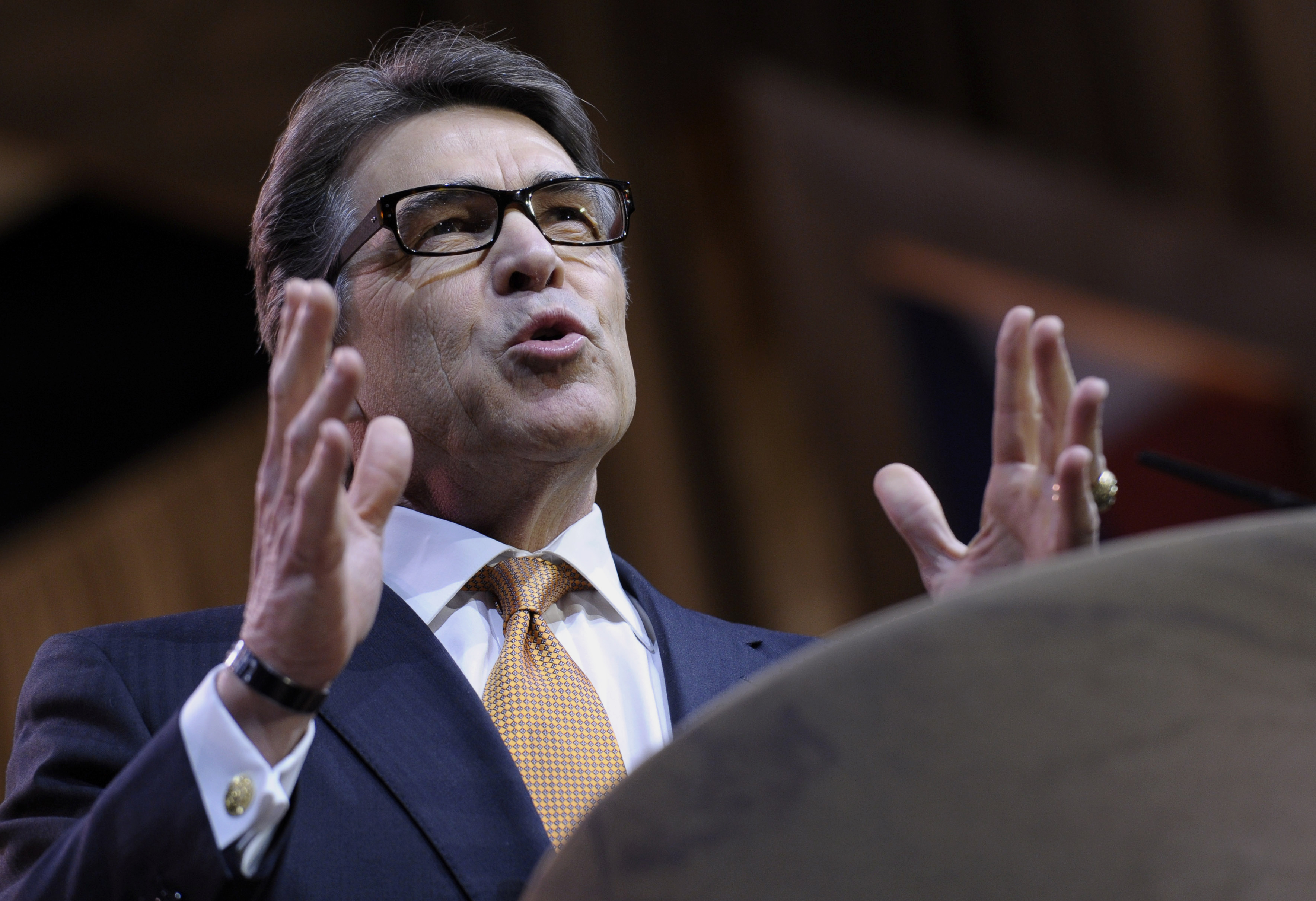 Texas Gov. Rick Perry speaks at the Conservative Political Action Committee annual conference in National Harbor, Md., March 7, 2014. (Susan Walsh—AP)