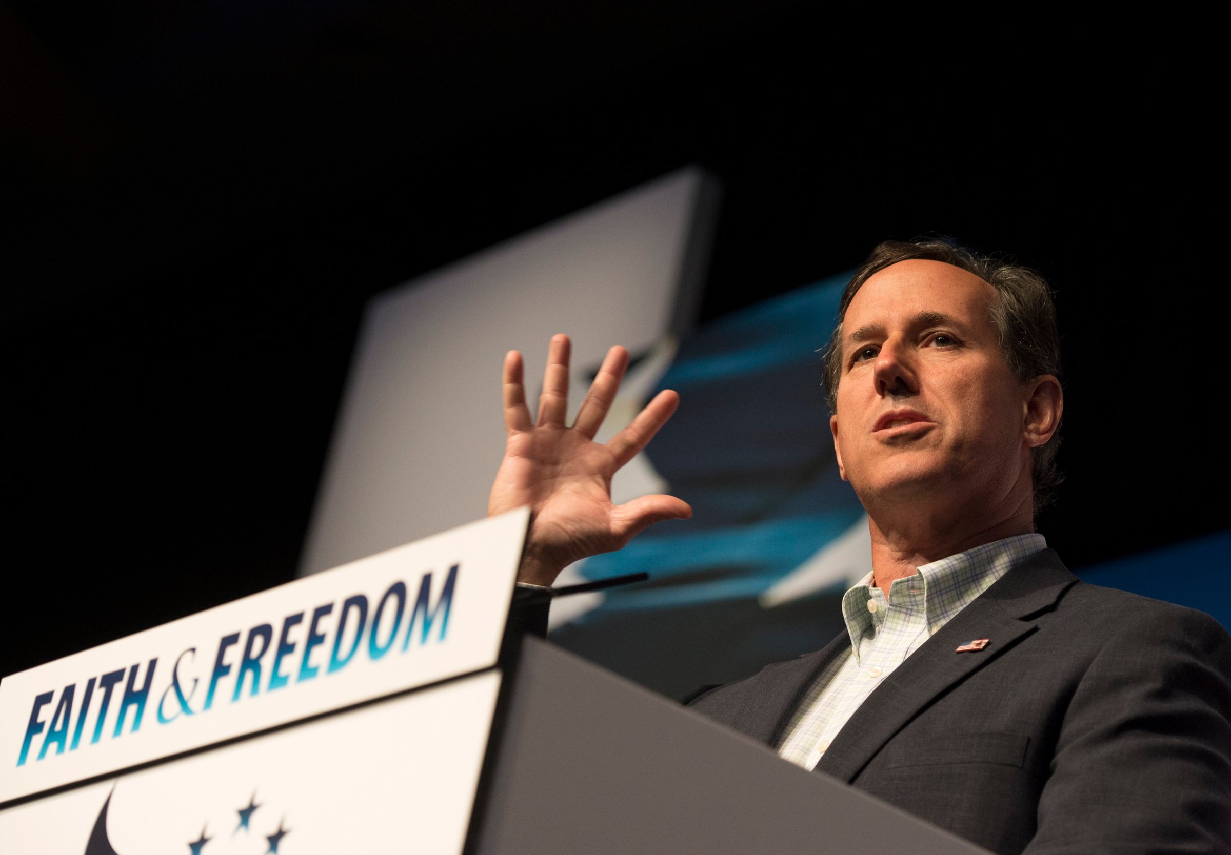 Former Pennsylvania Sen. Rick Santorum speaks at Faith and Freedom Coalition's Road to Majority event in Washington D.C. on June 20, 2014.