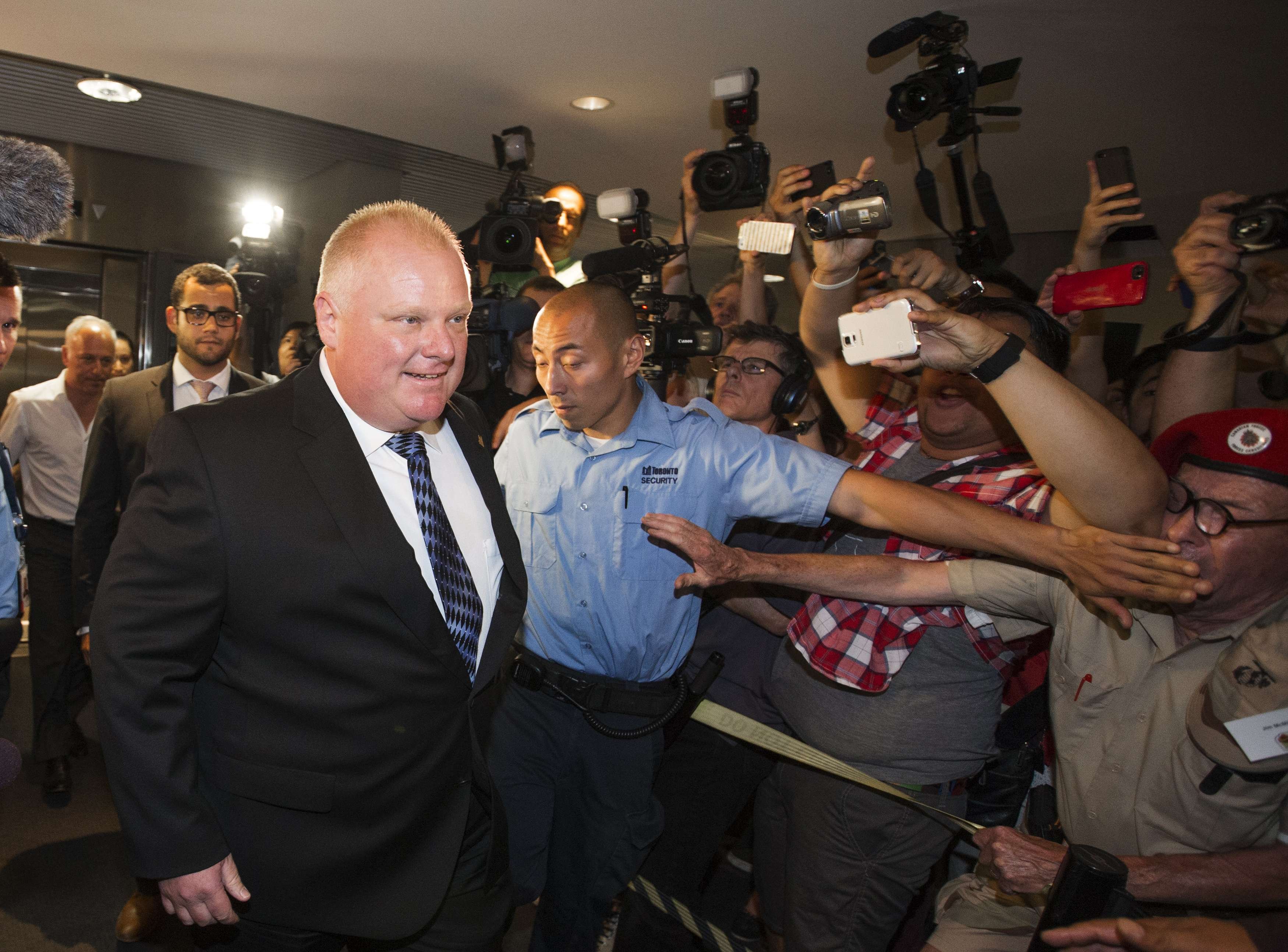 Toronto Mayor Ford arrives at City Hall in Toronto