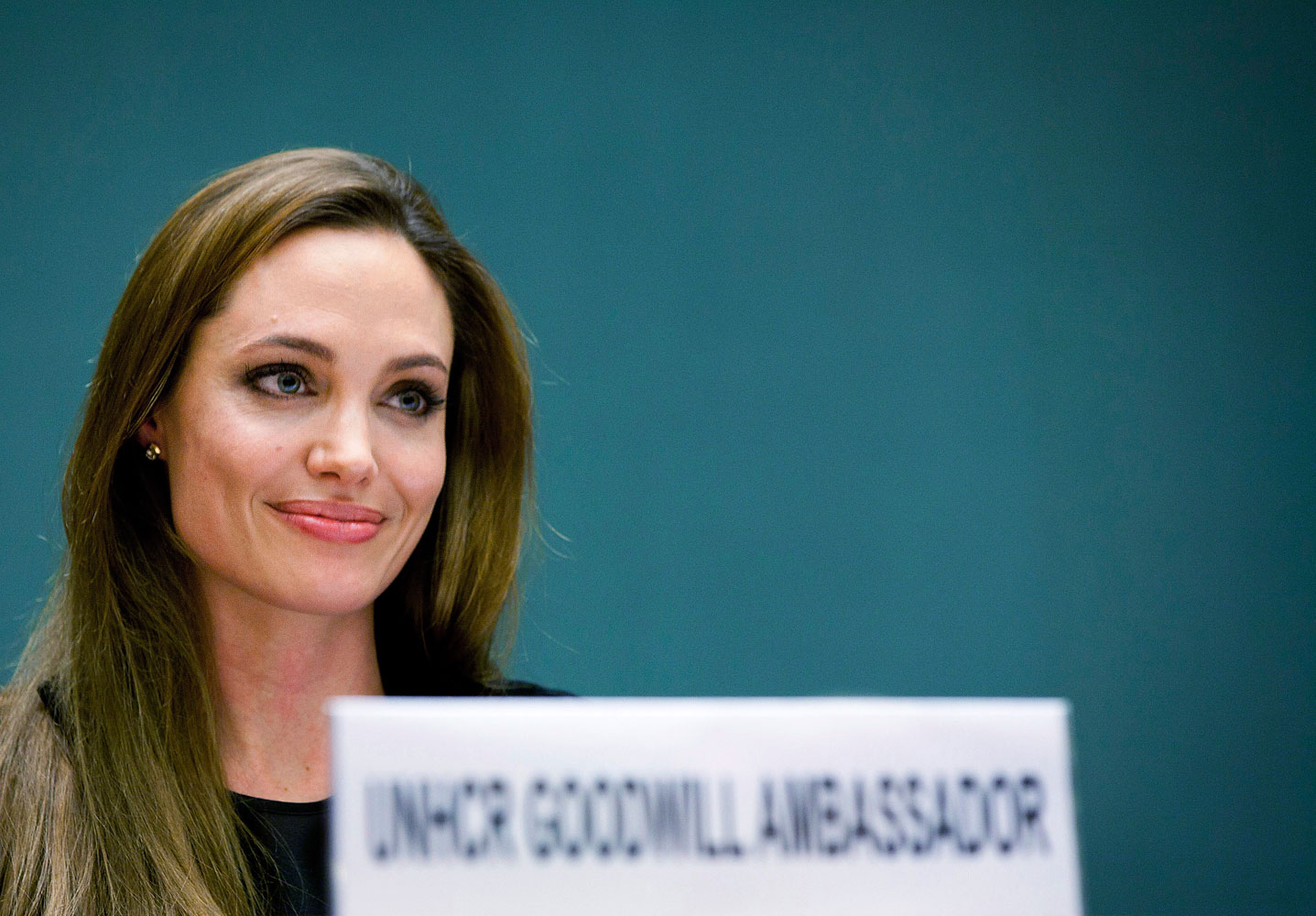 Angelina Jolie speaks during an annual meeting of UNHCR's governing executive committee in Geneva Oct. 4, 2011.