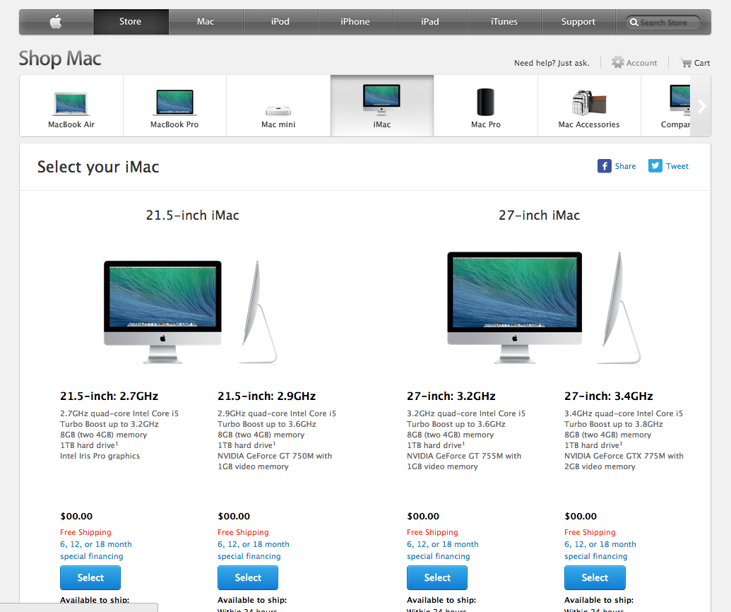 iMacs aren't on sale.