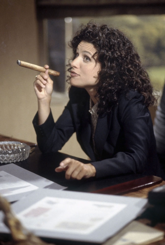 Julia Louis-Dreyfus as Elaine Benes in Episode 1 "The Foundation" from the television show Seinfeld.