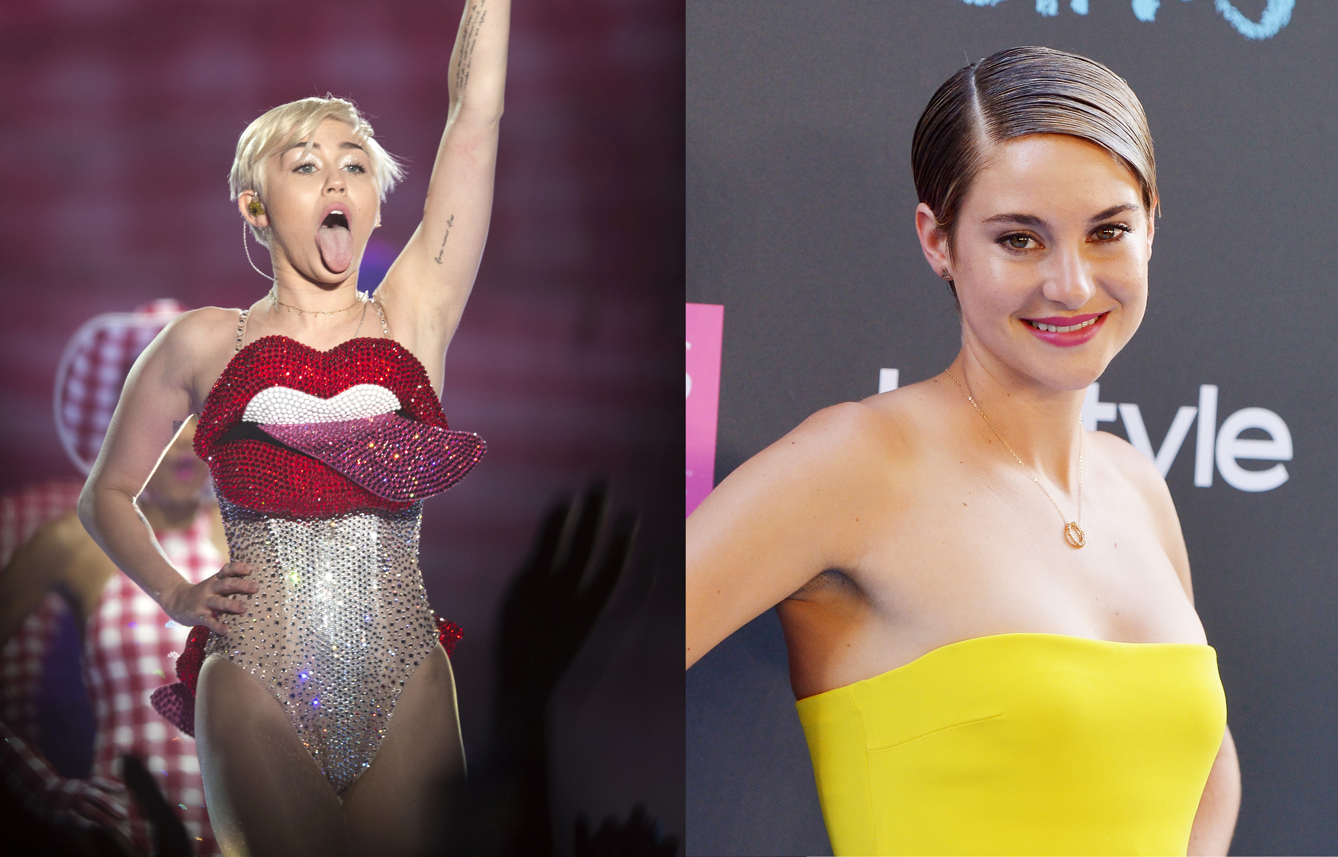 Left: Miley Cyrus; Right: Shailene Woodley (Getty Images (2))