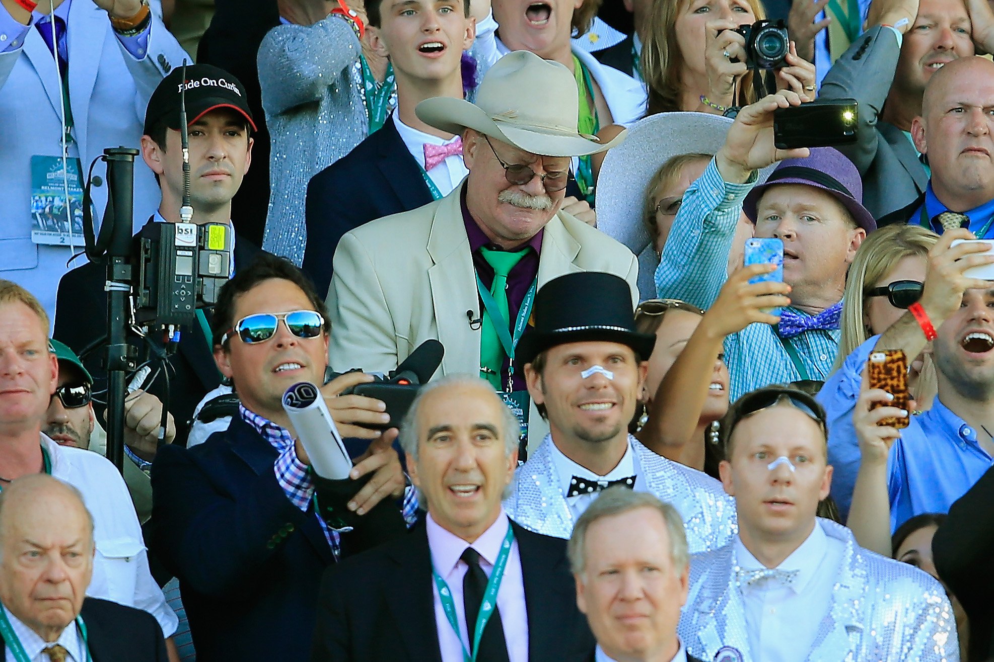 Steve Coburn, co-owner of California Chrome reacts while watching the 146th running of the Belmont Stakes at Belmont Park on June 7, 2014 in Elmont, New York. (Rob Carr—Getty Images)