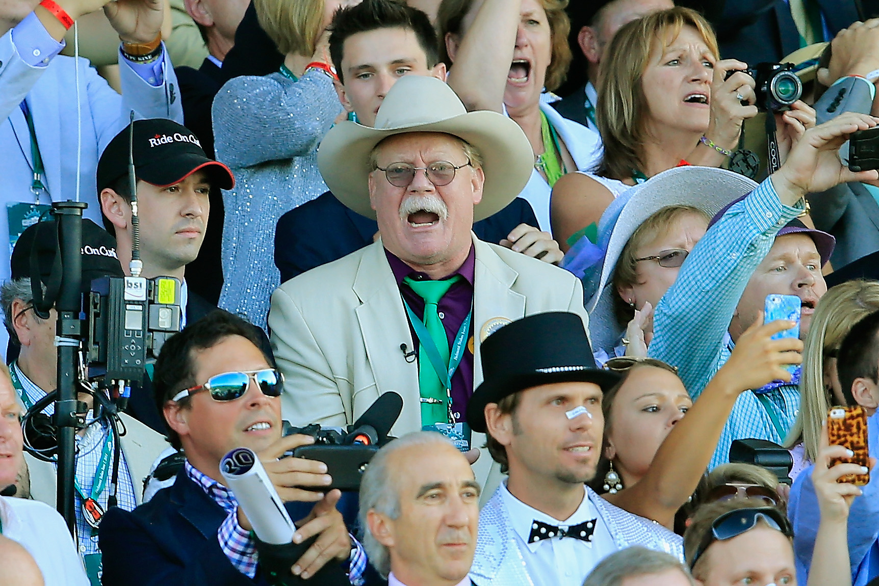 Steve Coburn, co-owner of California Chrome, not happy while watching the 146th running of the Belmont Stakes at Belmont Park on June 7, 2014 in Elmont, New York. (Rob Carr&mdash;Getty Images)