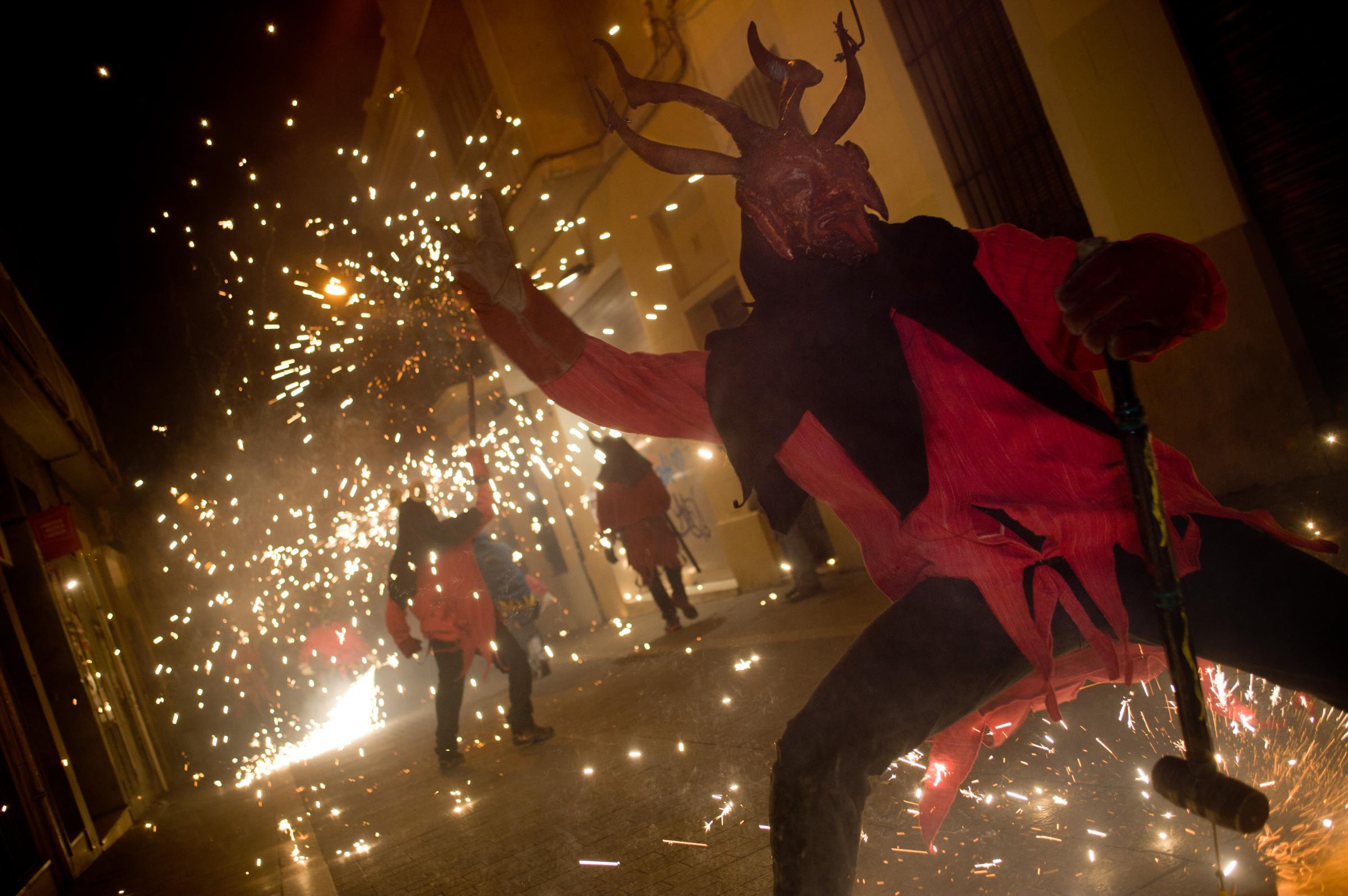 Foguerons Festival held in the Gr‡cia district of Barcelona
