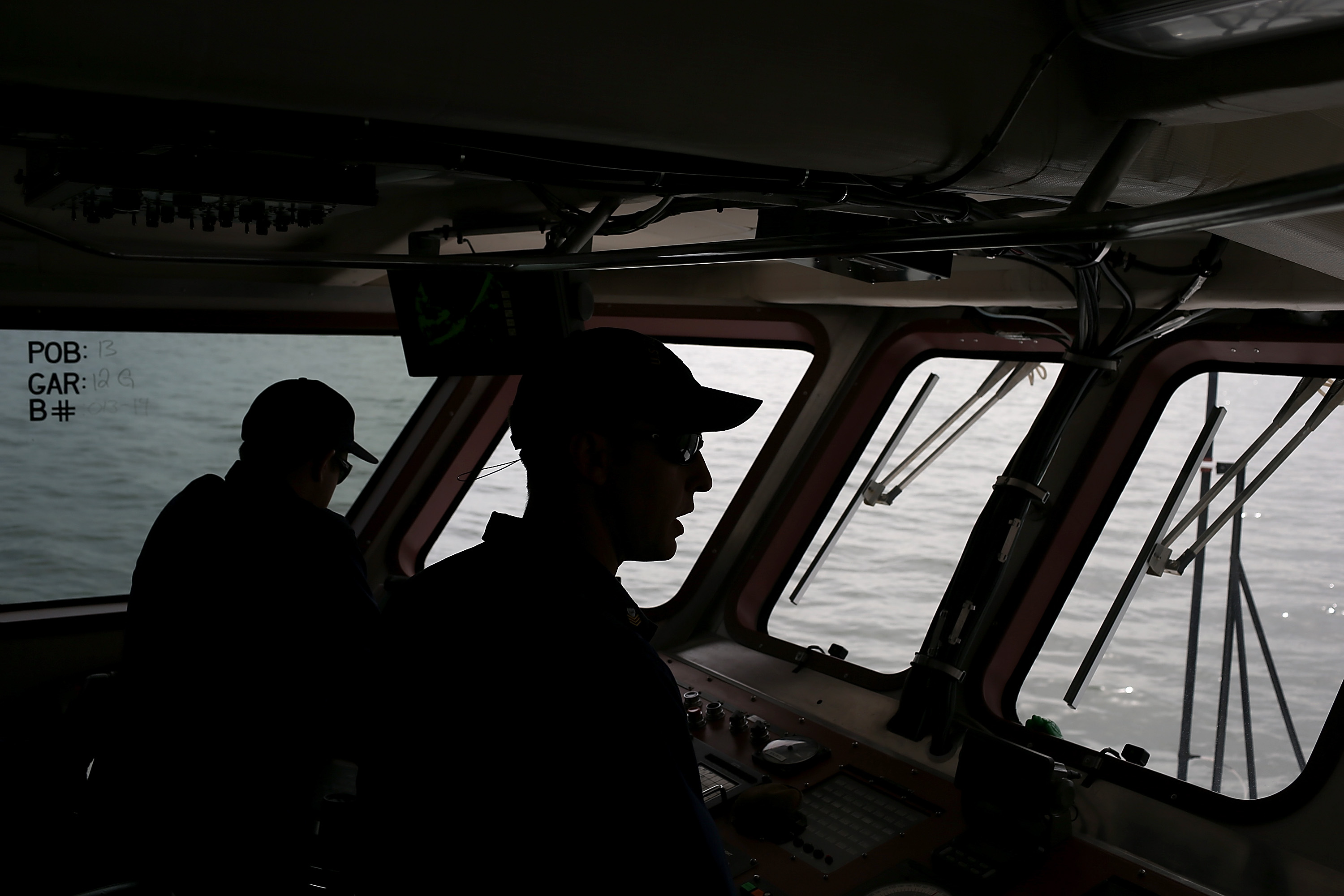 U.S. Coast Guards patrol in the San Francisco Bay on March 7, 2013. (Justin Sullivan—Getty Images)