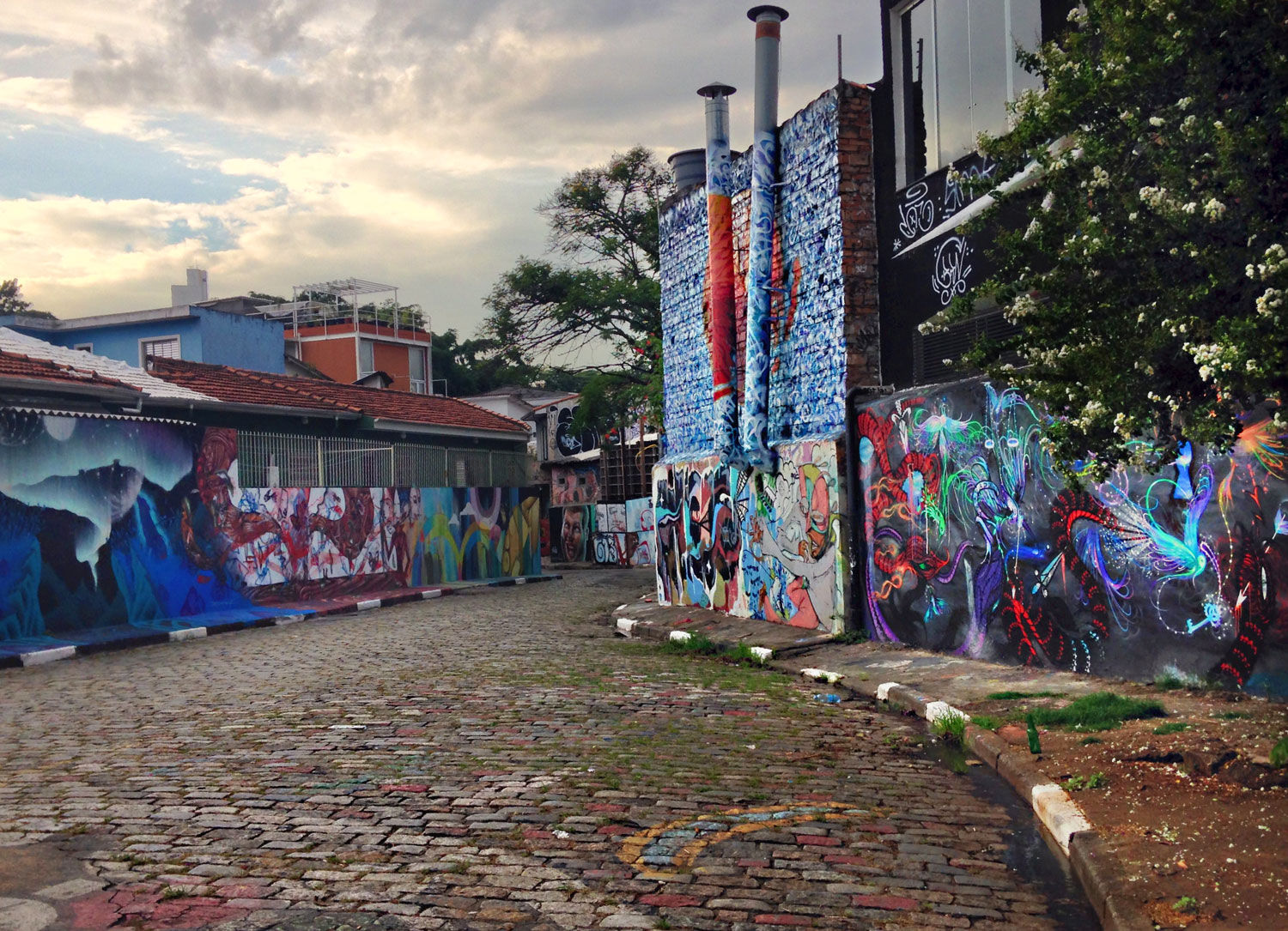 A brightly painted alley in São Paulo's Vila Madalena neighborhood, a hotspot in Brazil for artists, writers, filmmakers and other creative minds.