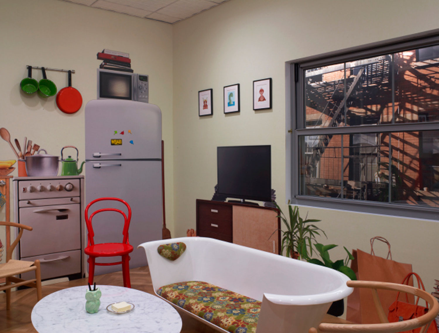 Google's apartment themed conference room for those looking to “work from home” at work.
