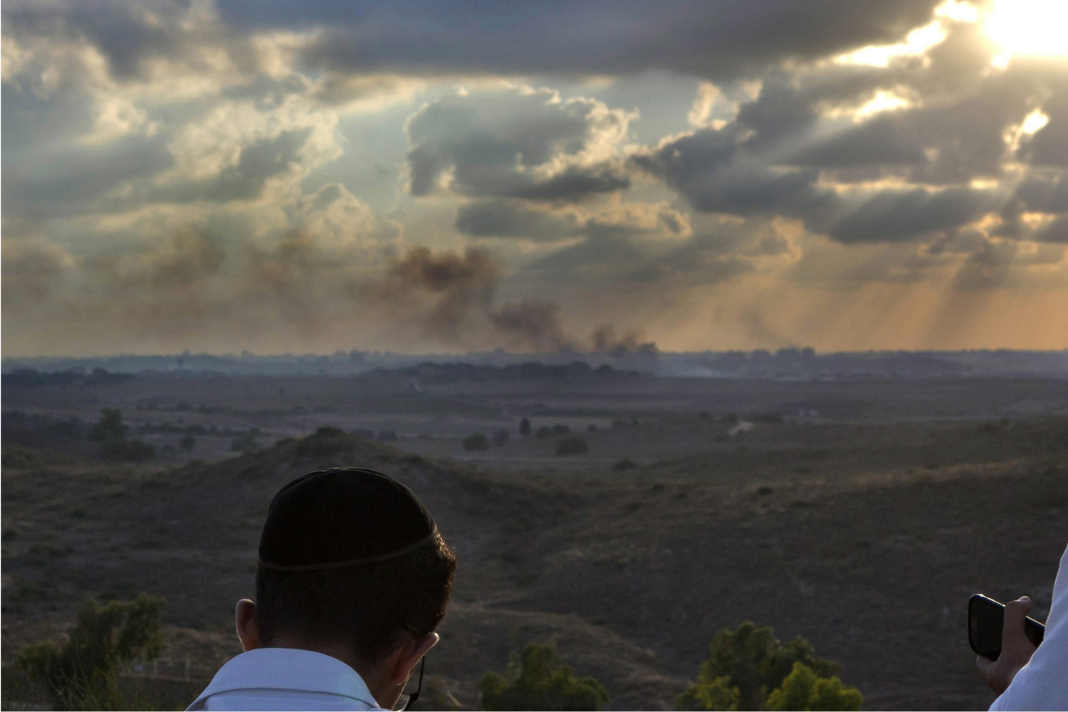 Israeli military flares over Gaza Strip