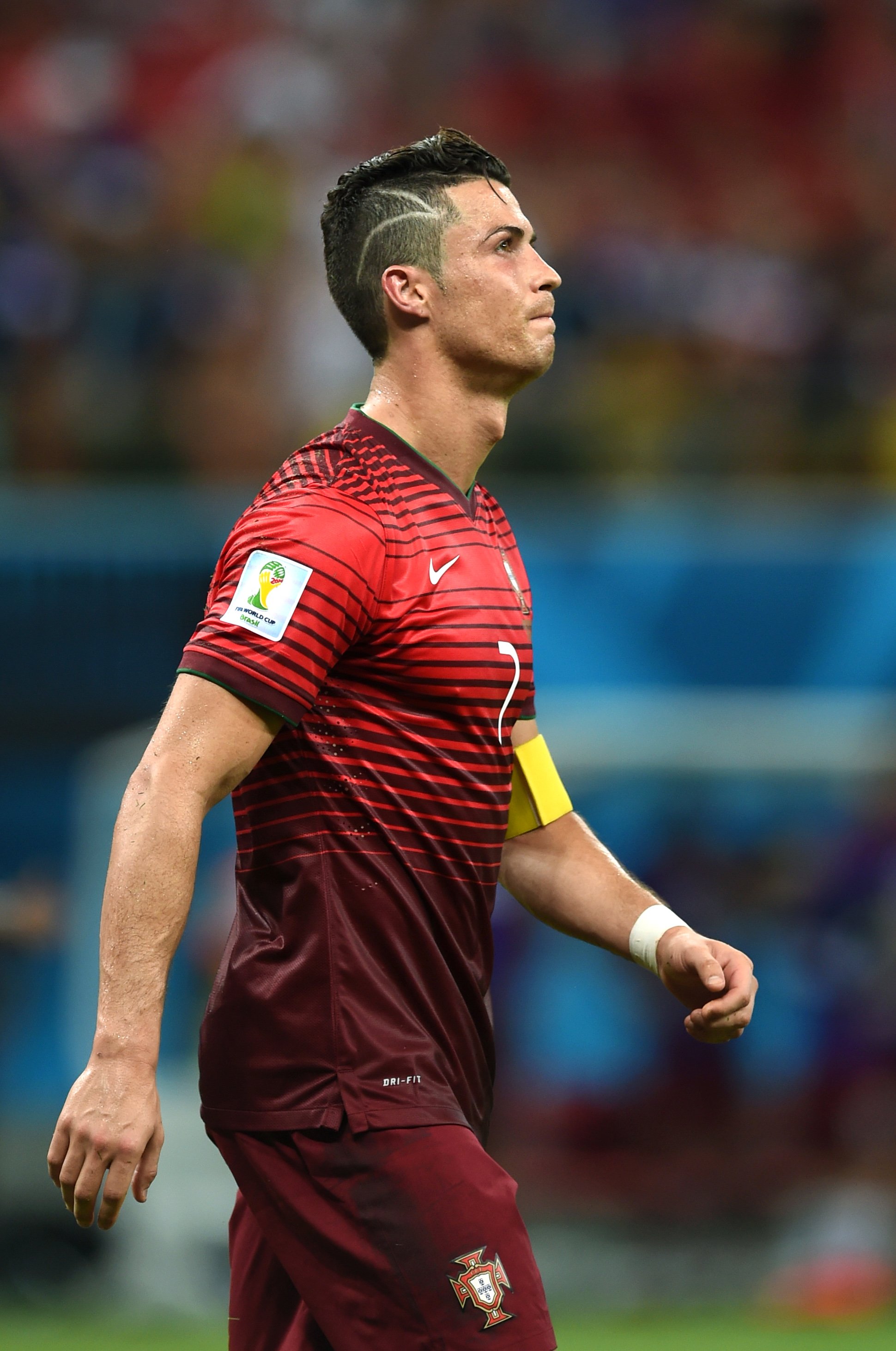 Portugal's Cristiano Ronaldo walks on the pitch during the match between the USA and Portugal at the Arena da Amazonia in Manaus, Brazil on June 22, 2014.