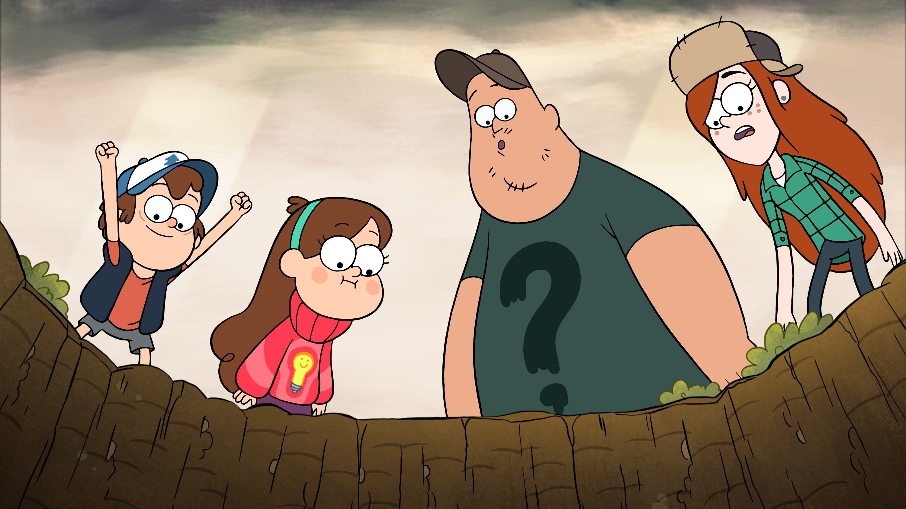 Dipper, Mabel, Soos and Wendy from <i>Gravity Falls</i> (Disney XD)