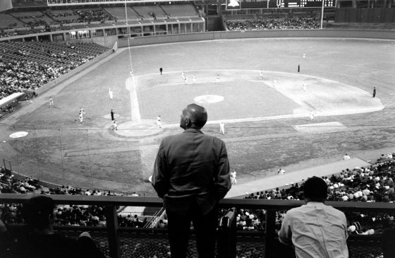 Dr. William Masters at a Cardinals game, 1966.