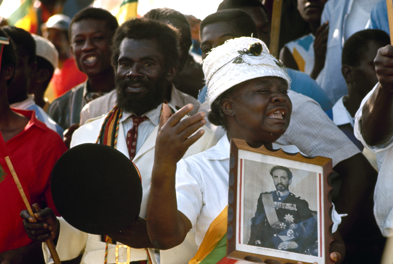 Jamaicans welcome Ethiopian Emperor Haile Selassie, 1966.
