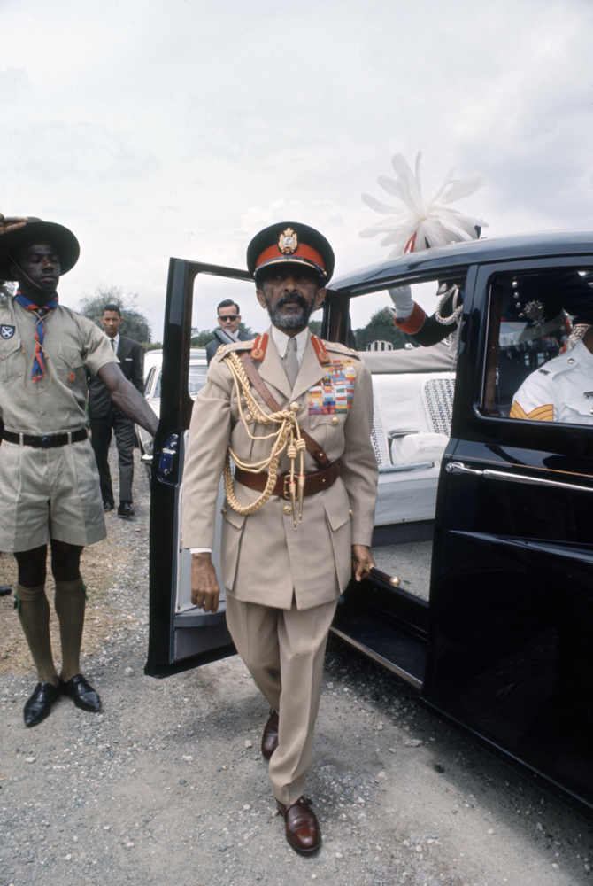 Scene during Emperor of Ethiopia Haile Selassie I's visit to the Caribbean, 1966.