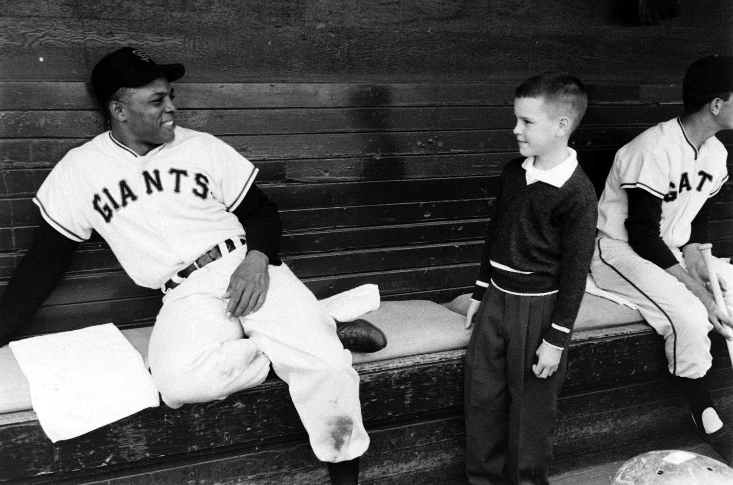 Willie Mays and young fan, San Francisco, 1958.