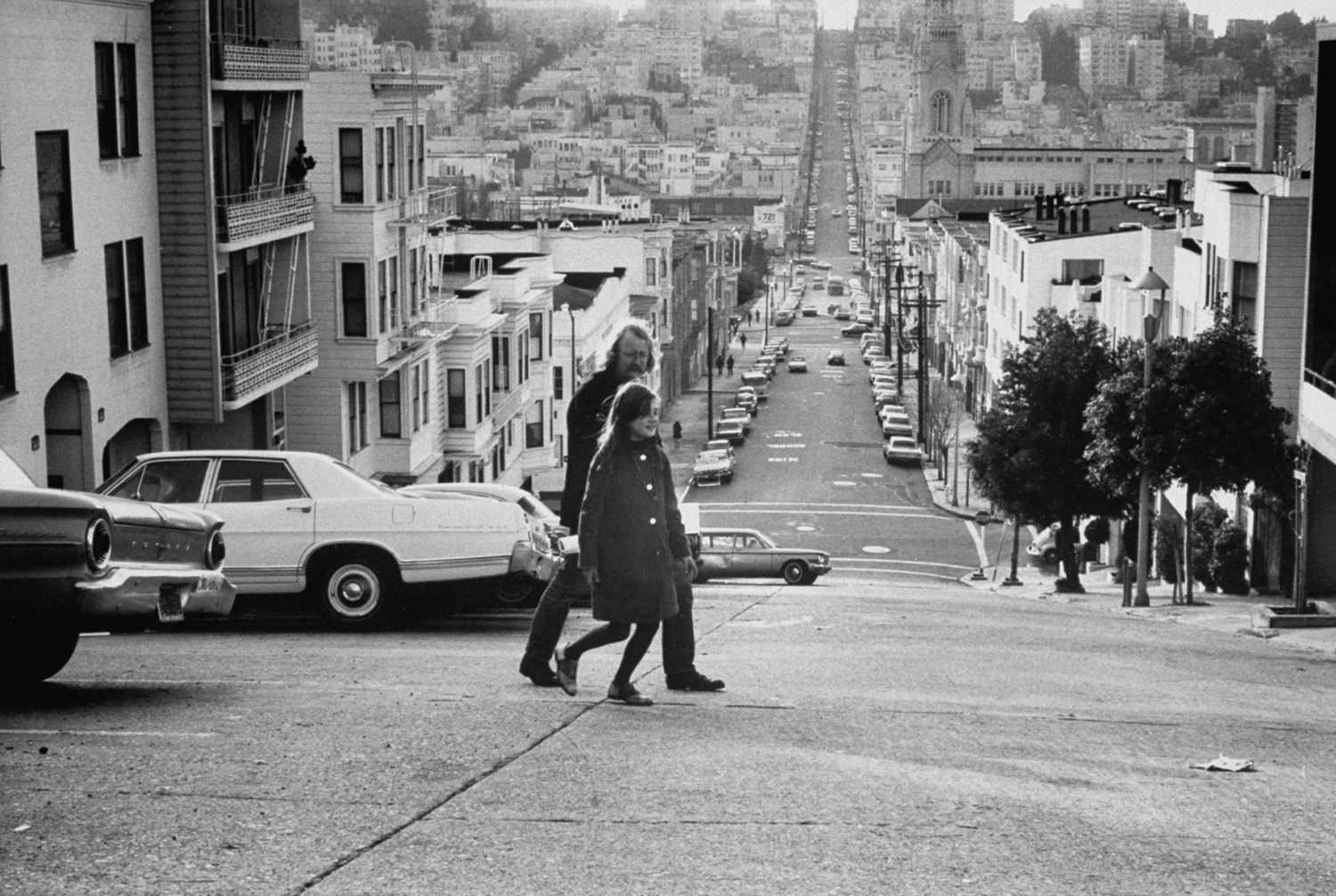 Author Richard Brautigan with his daughter, San Francisco, 1970.