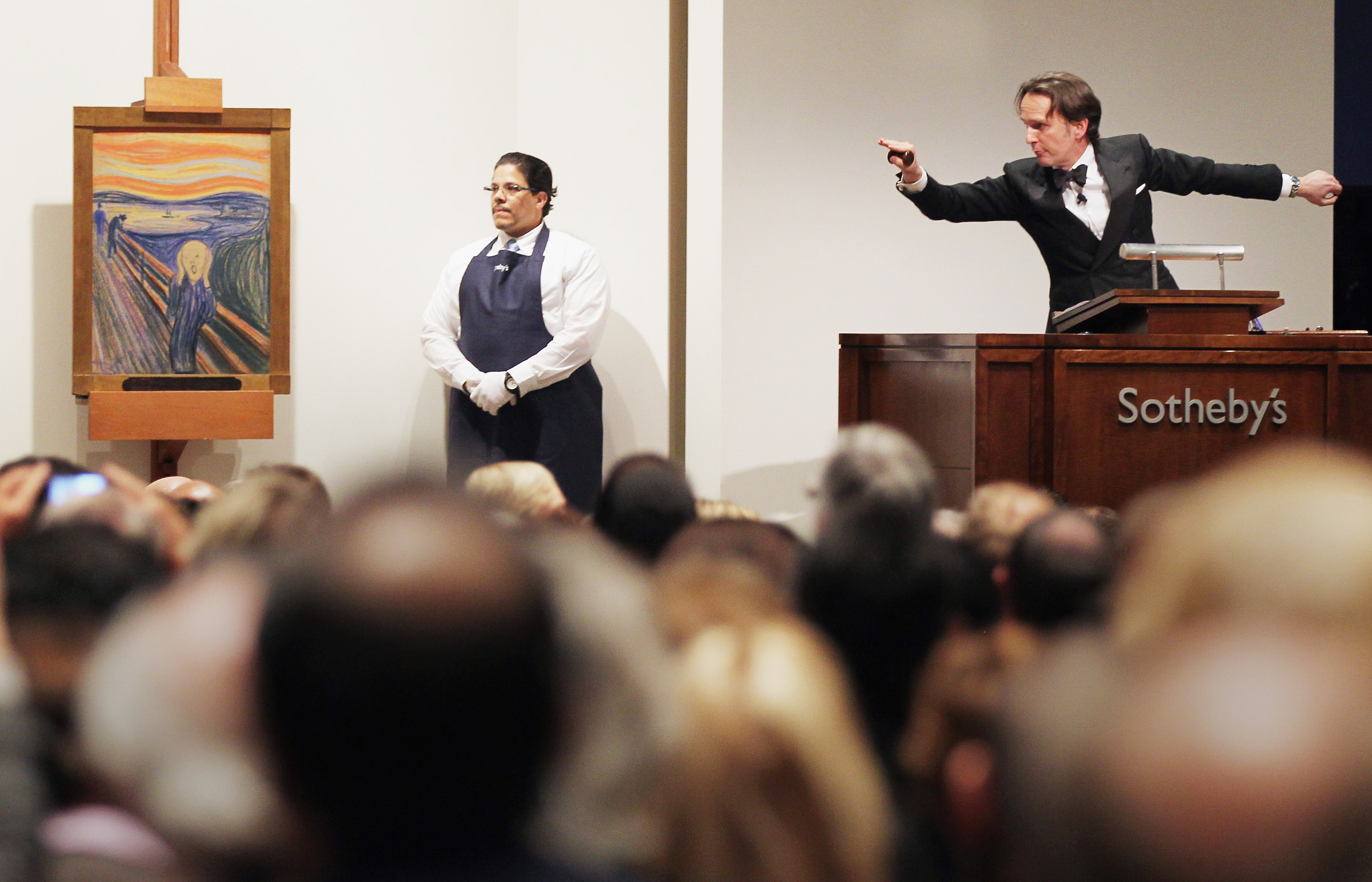 Edvard Munch's 'The Scream' is auctioned at Sotheby's May 2012 in New York City. (Mario Tama—Getty Images)