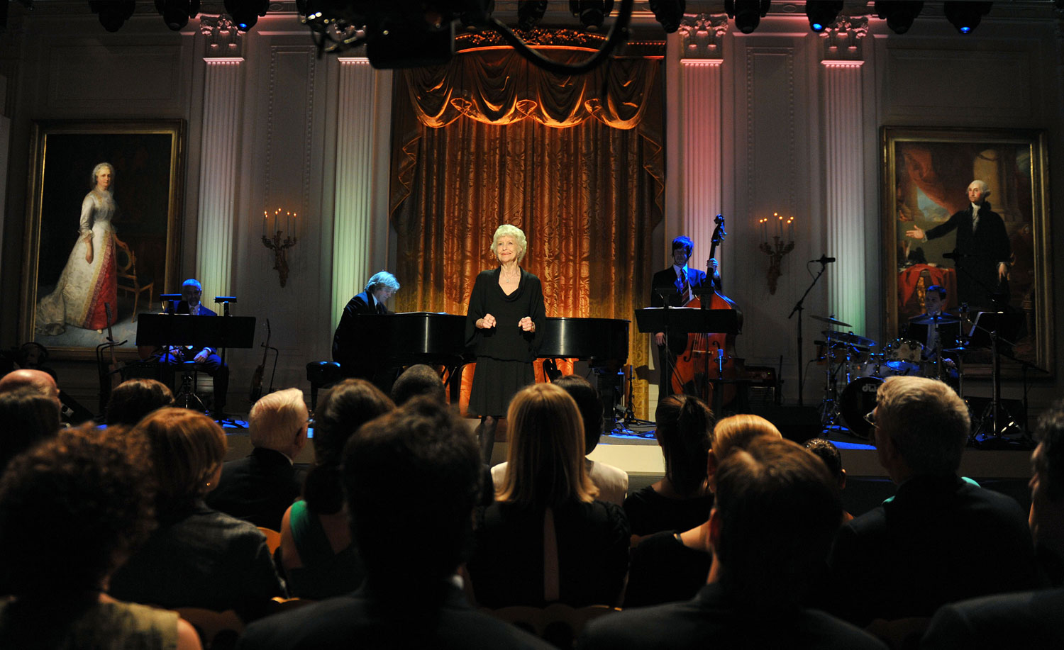 Elaine Stritch performs during a White House music series concert saluting Broadway in the East Room at the White House in Washington on July 19, 2010.
