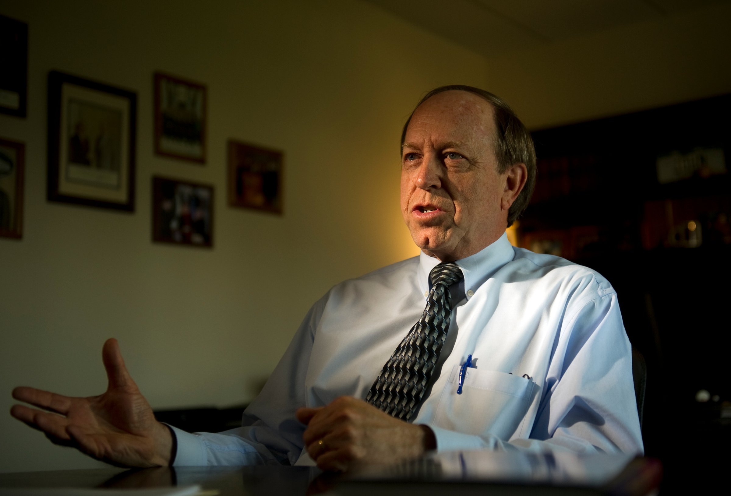 Colorado Attorney General John Suthers talked about the Hayman Fire and the plea agreement deal with Terry Barton. Suthers was in his office on Wednesday, May 23, 2012. Cyrus McCrimmon, The Denver Post